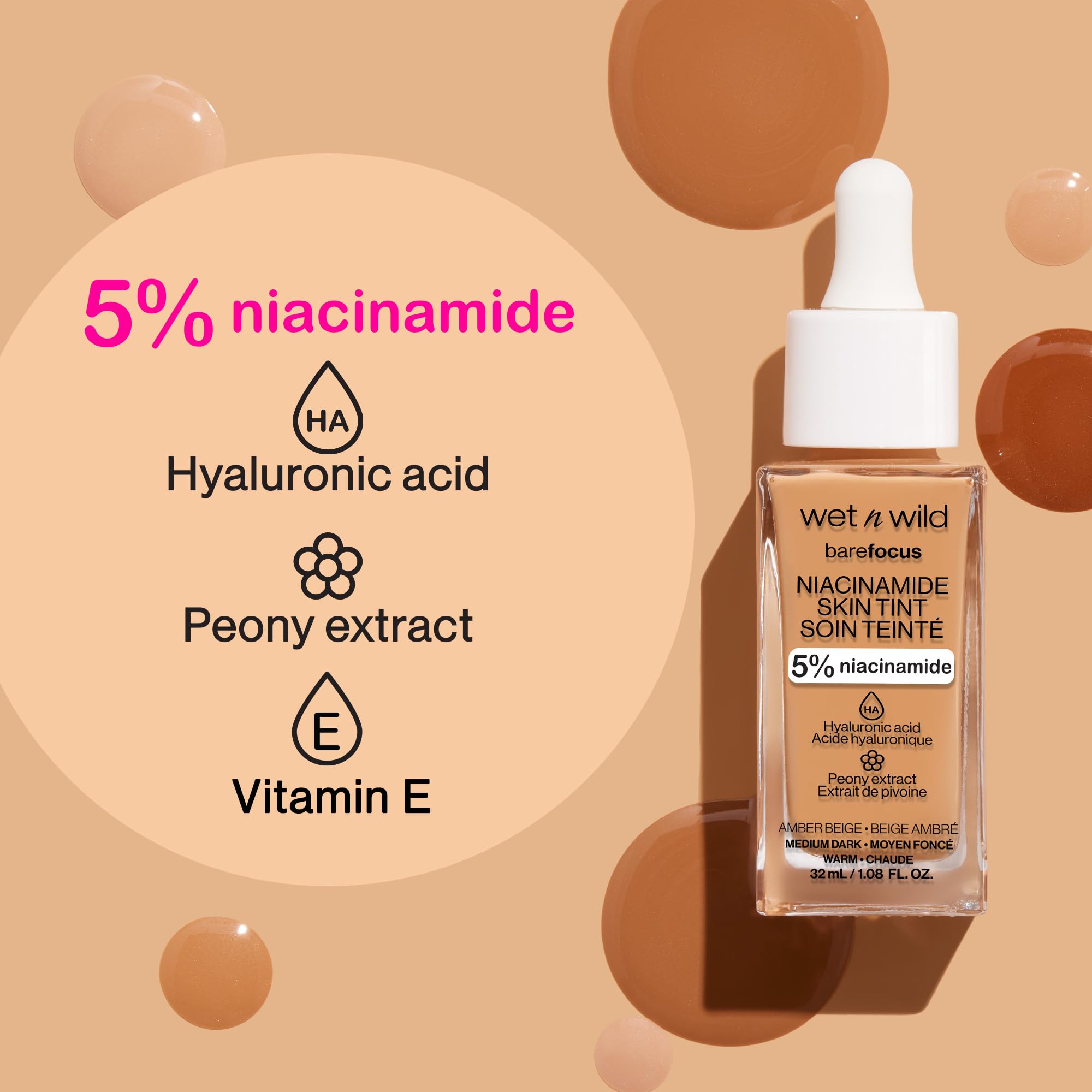 Shade sand swatch showing natural radiant finish on Wet n Wild Bare Focus Tint.