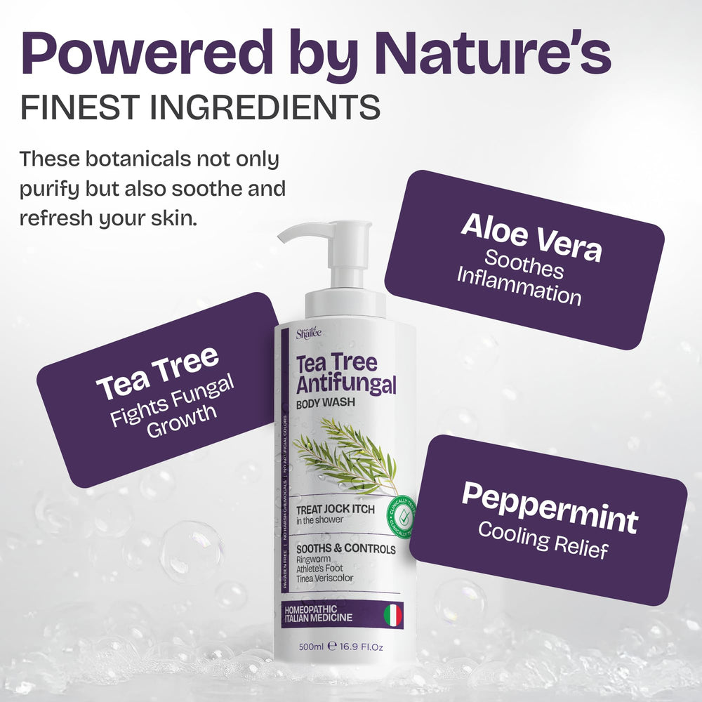 Shailee Tea Tree Body Wash jock itch area demonstrates gentle antifungal-inspired care.