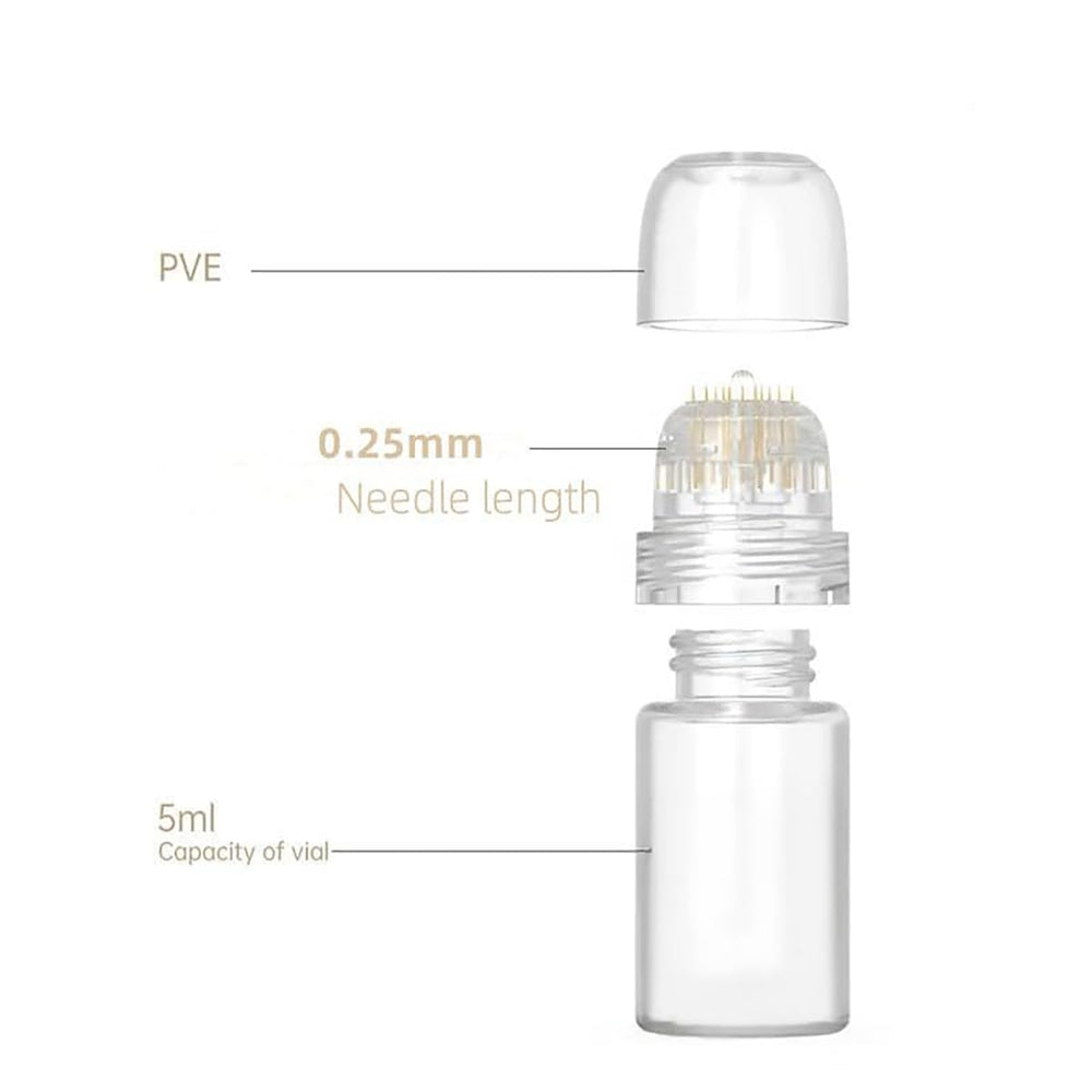 Shake Beauty Compact 5ml glass bottle for portable serum storage.