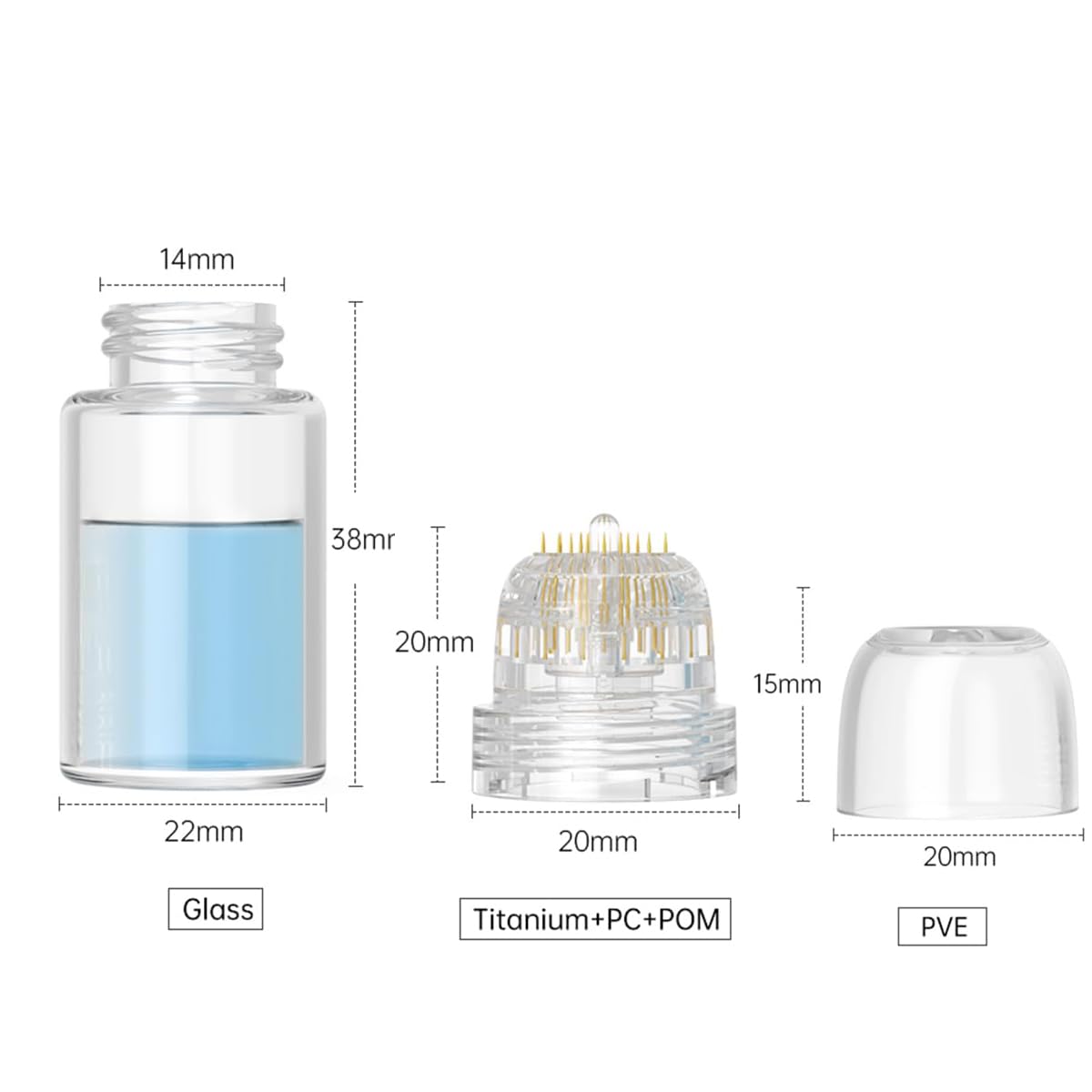 Shake Beauty Derma Stamp close-up shows 0.25mm titanium needles for gentle surface skincare.