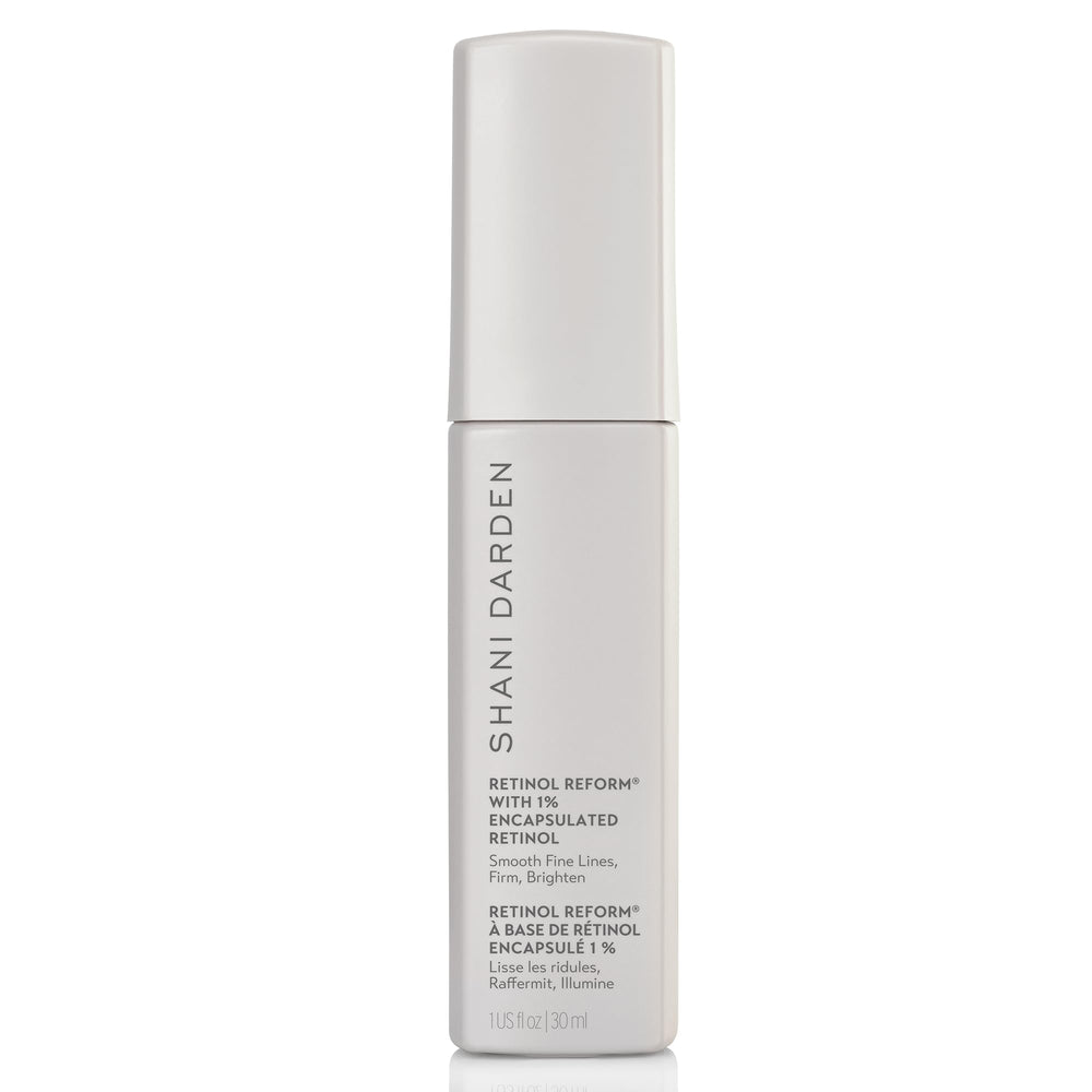 SHANI DARDEN Retinol Reform bottle front view, premium packaging for nightly skincare.