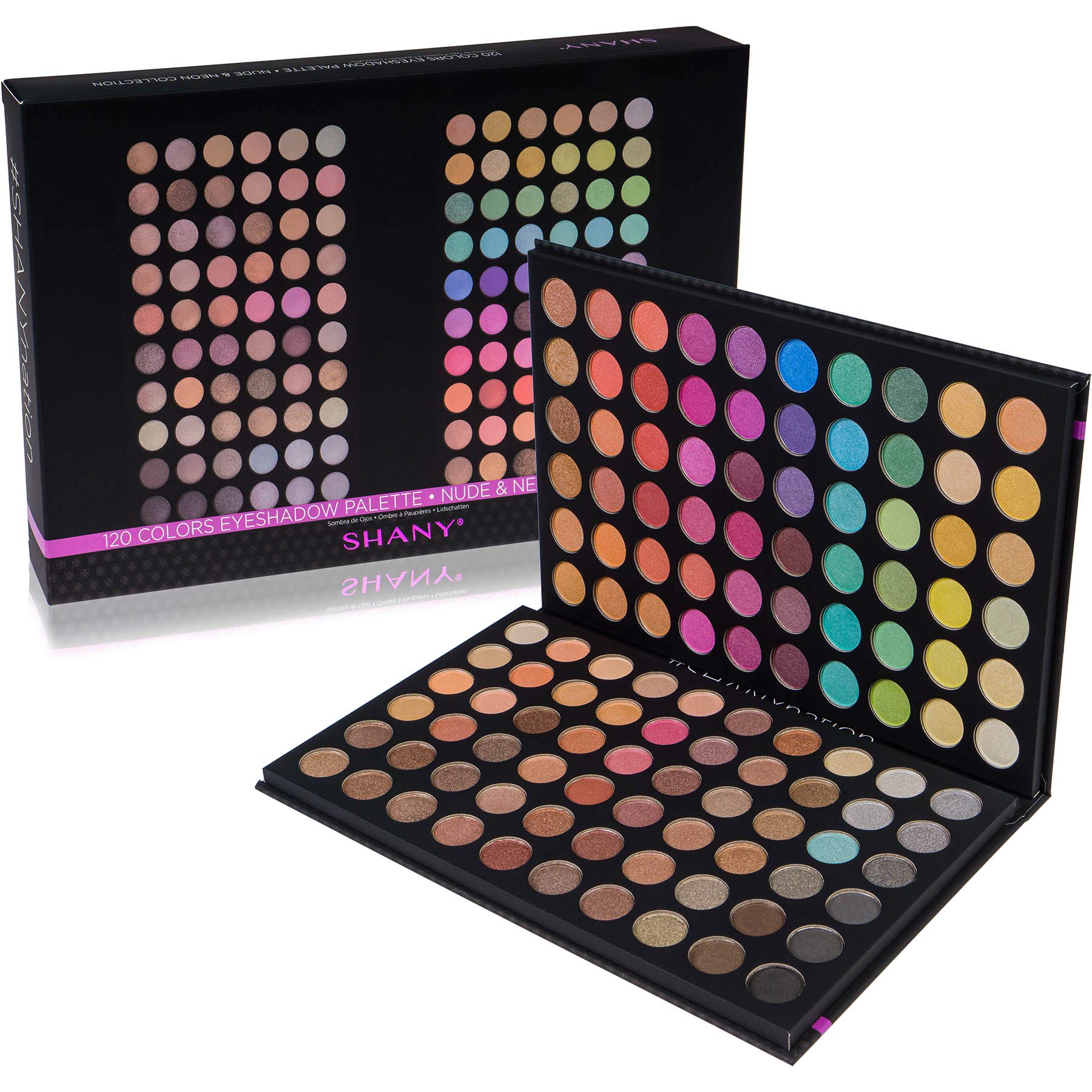 Sombras mate y brillo en SHANY para acabado suave y duradero.
