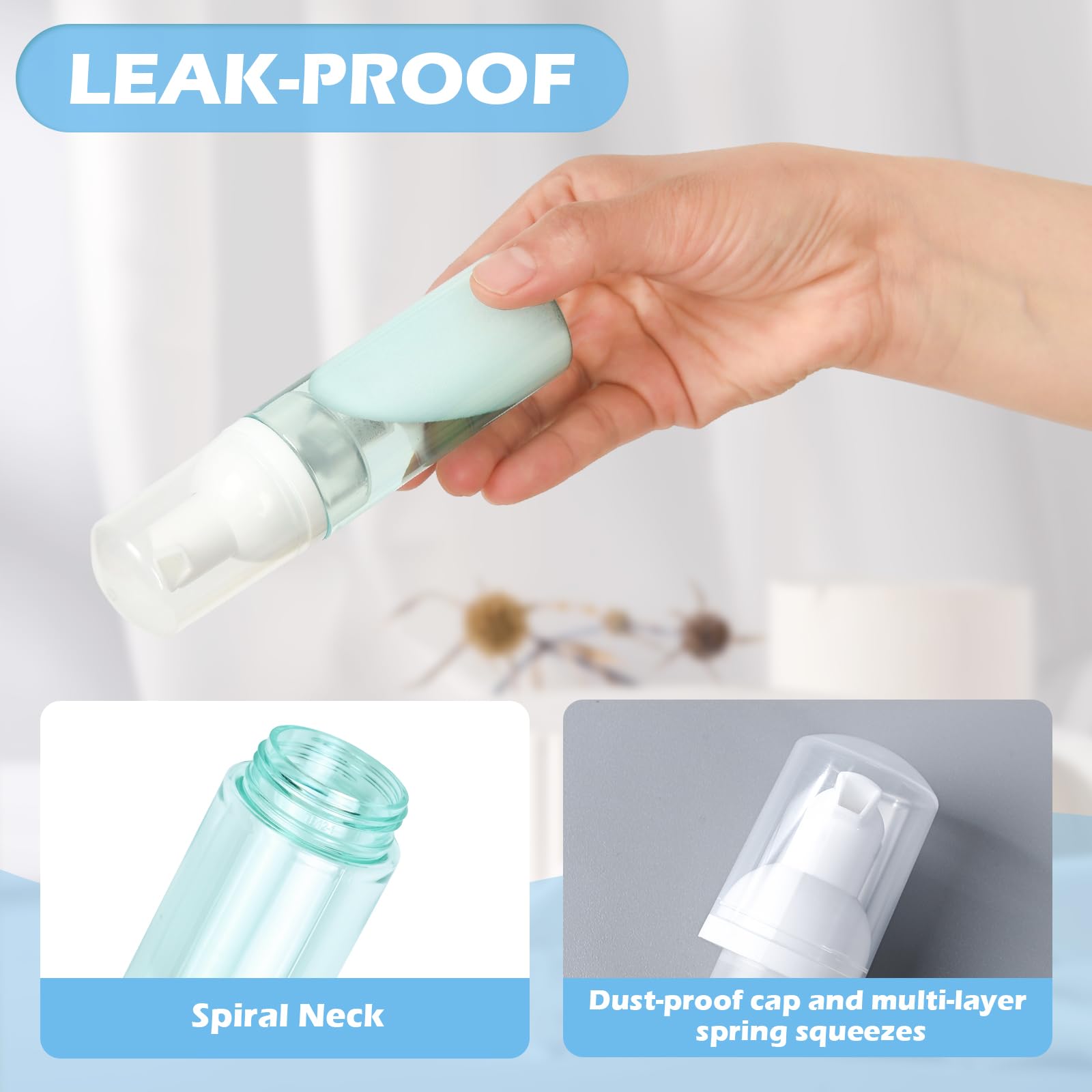 ShanySheny transparent bottle shows contents and secure leak-proof cap for mess-free carry.