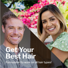 Shapiro MD Hair Growth Experts shampoo close-up highlighting triple-action ingredients for thinning hair