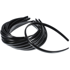 Shappy diadema plástica negra con dientes, fijación estable para peinados.