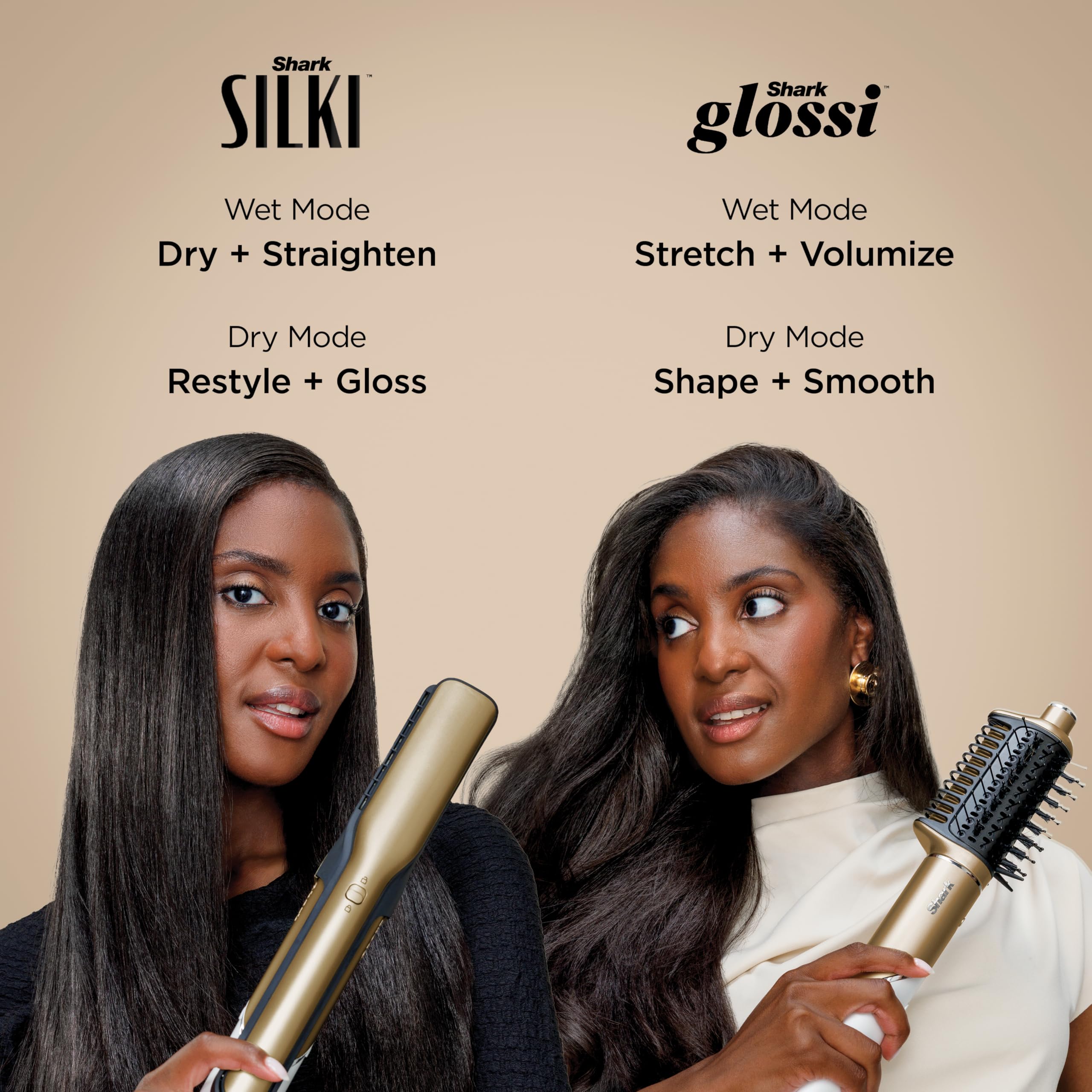 System supports styling all hair textures from coily to straight.