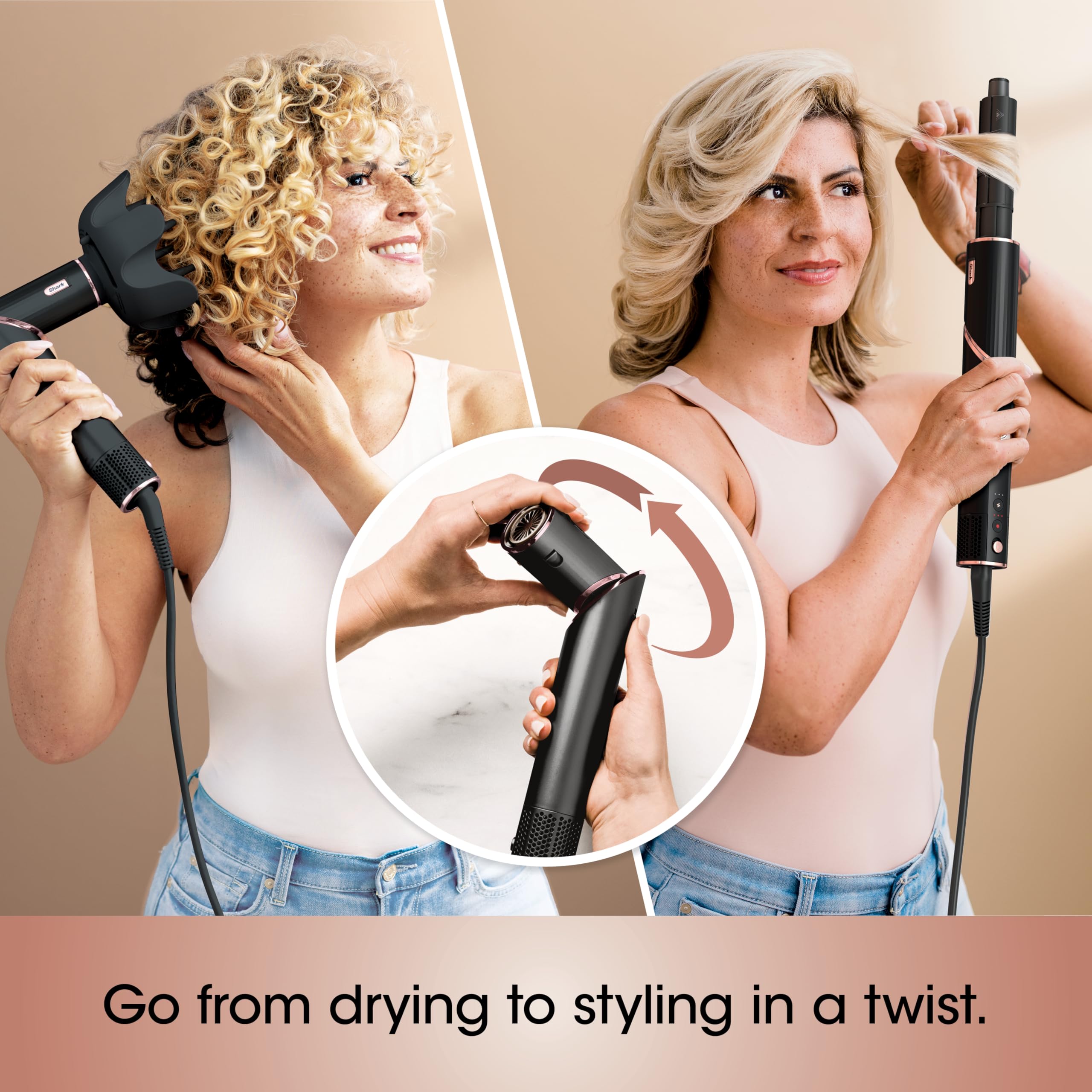 Shark FlexStyle auto-wrap curlers delivering defined curls with ease