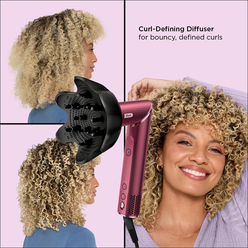Shark FlexStyle curl-defining diffuser with extendable prongs for even drying