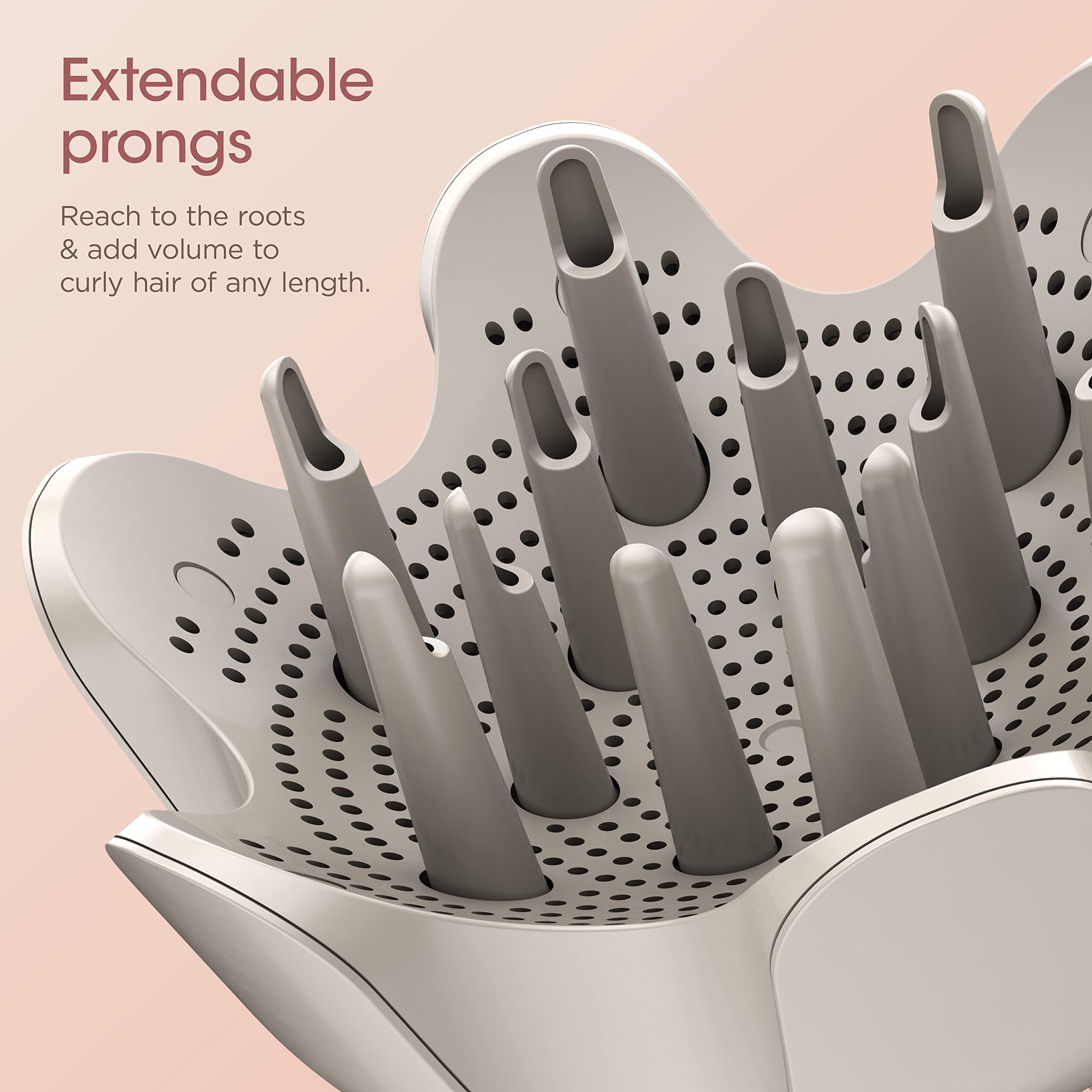 Shark FlexStyle Curl-Defining Diffuser with retractable prongs for gentle heat on fine hair.