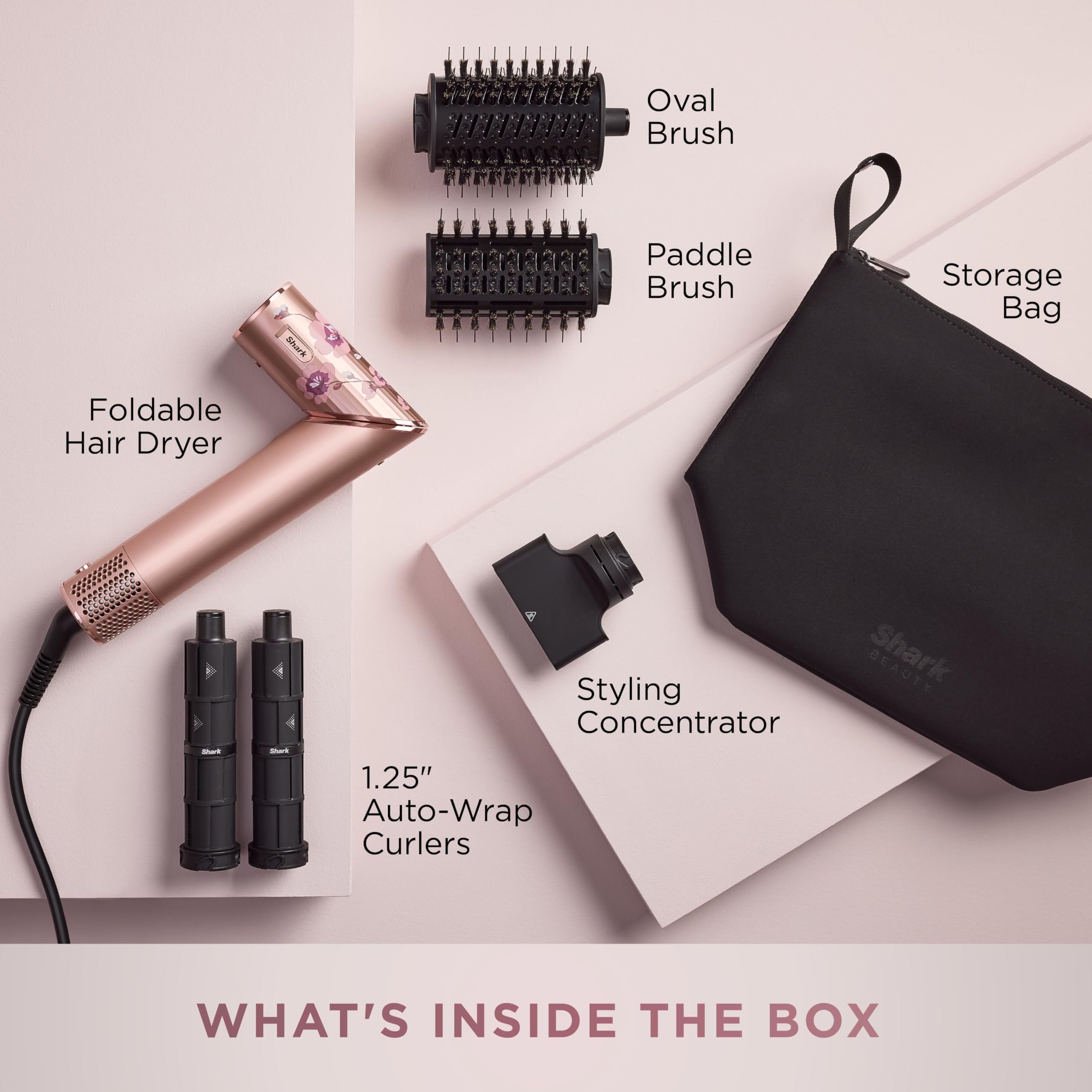 Shark FlexStyle HD432RS Blossom Bliss edition features stylish color and storage bag.