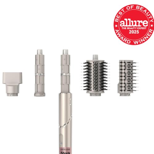 Shark FlexStyle oval brush smoothing and adding volume with airflow.