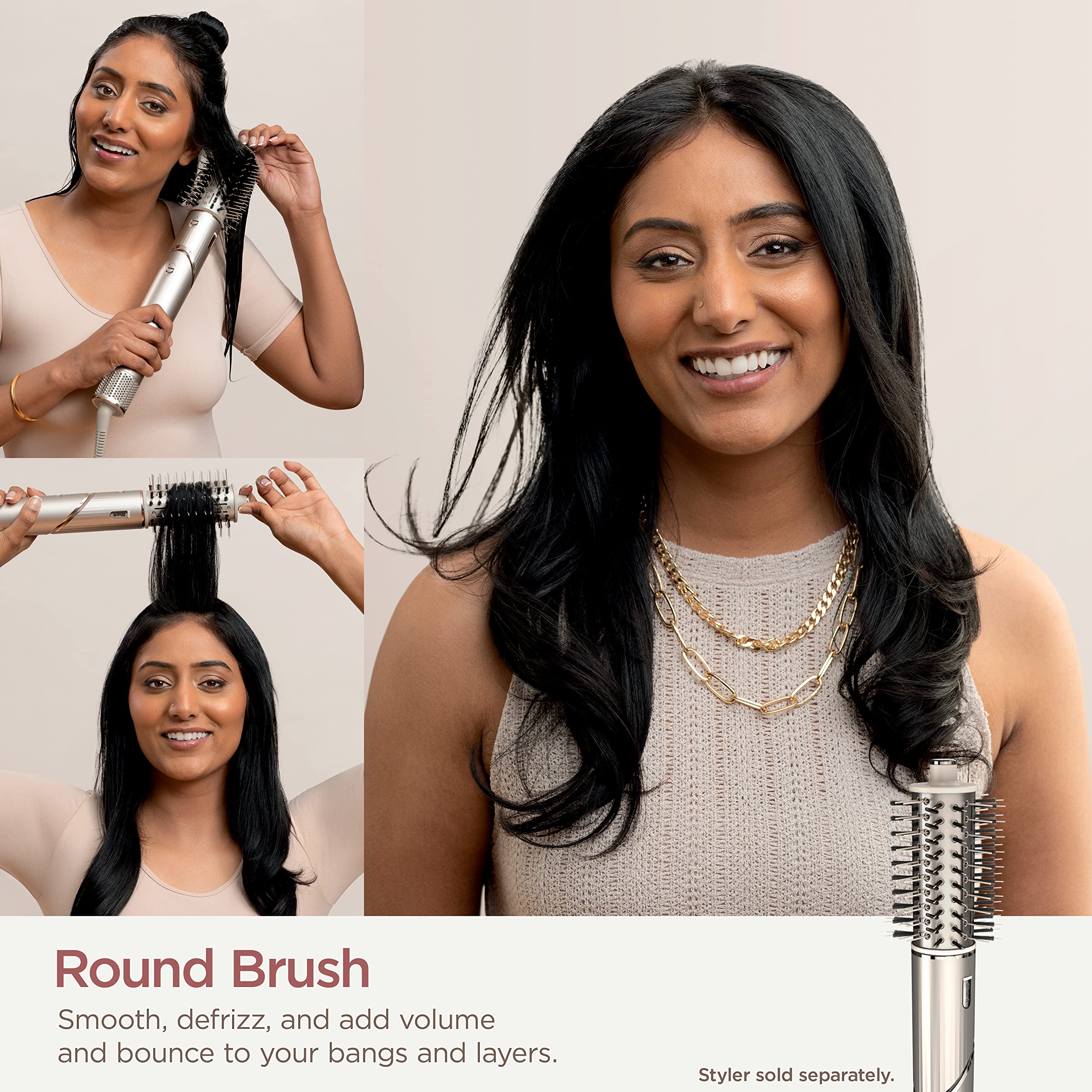Shark FlexStyle Round Brush HD400-series compatibility for versatile styling.