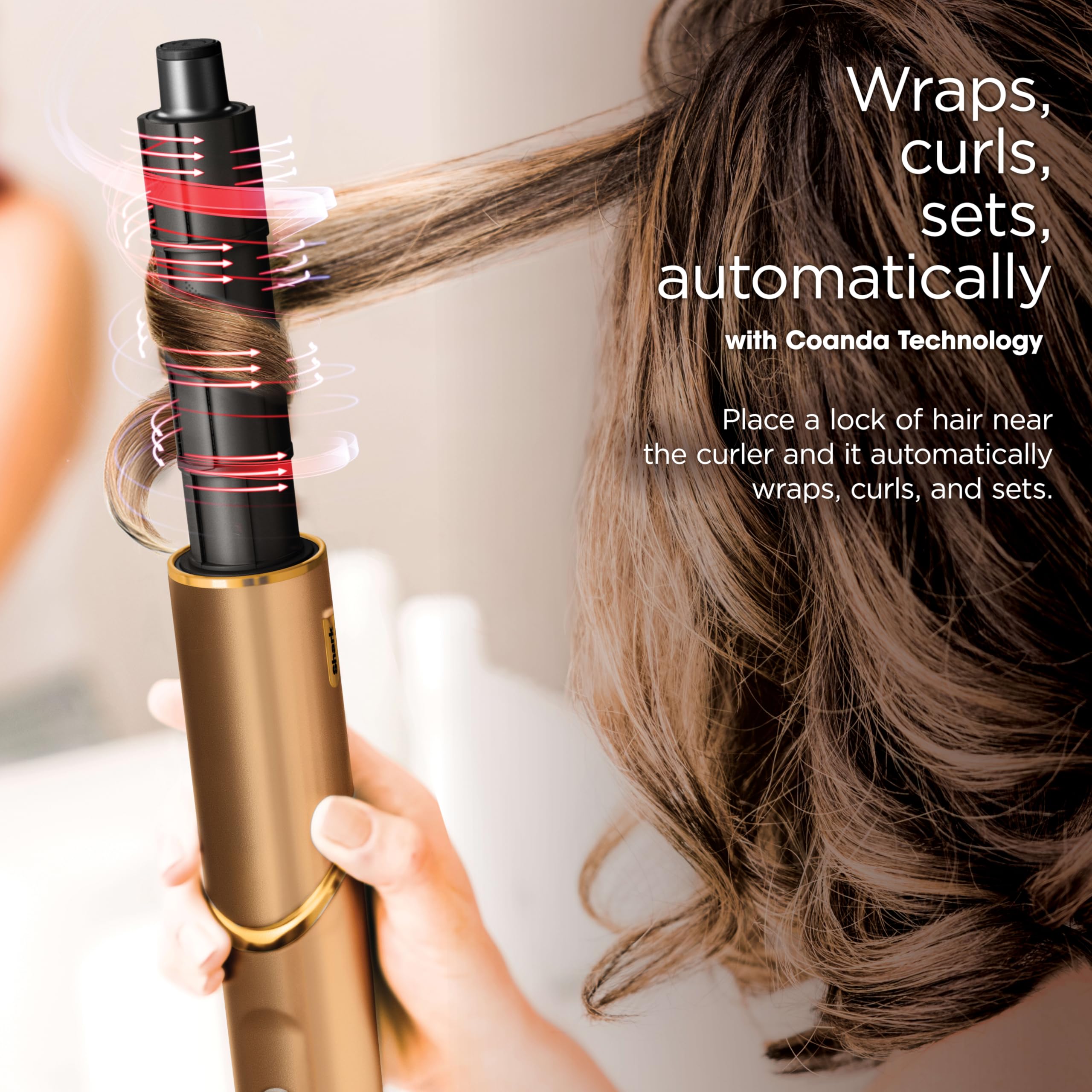 Shark FlexStyle copper auto-wrap curlers delivering defined curls with controlled heat.
