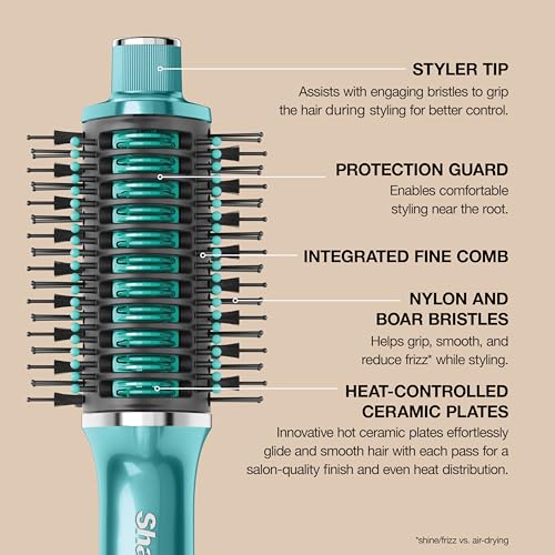 Shark Glossi in use on curly hair for defined shine