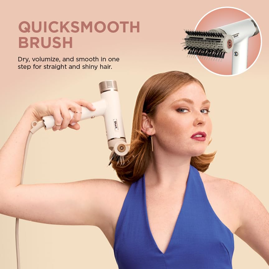 Shark no-heat-damage technology protects hair during drying.