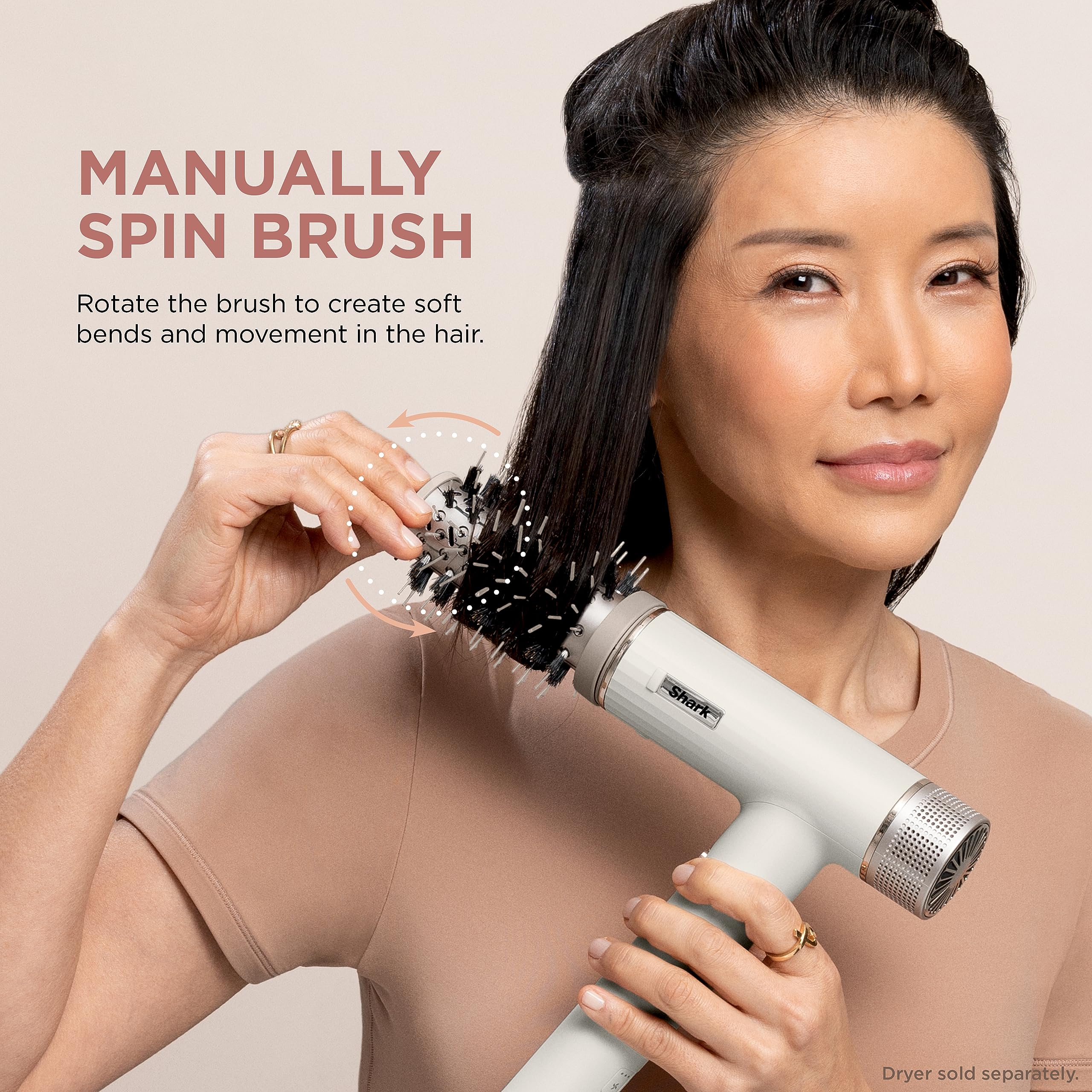 Shark SpeedStyle Express Touchup Brush works on straight to coily hair.