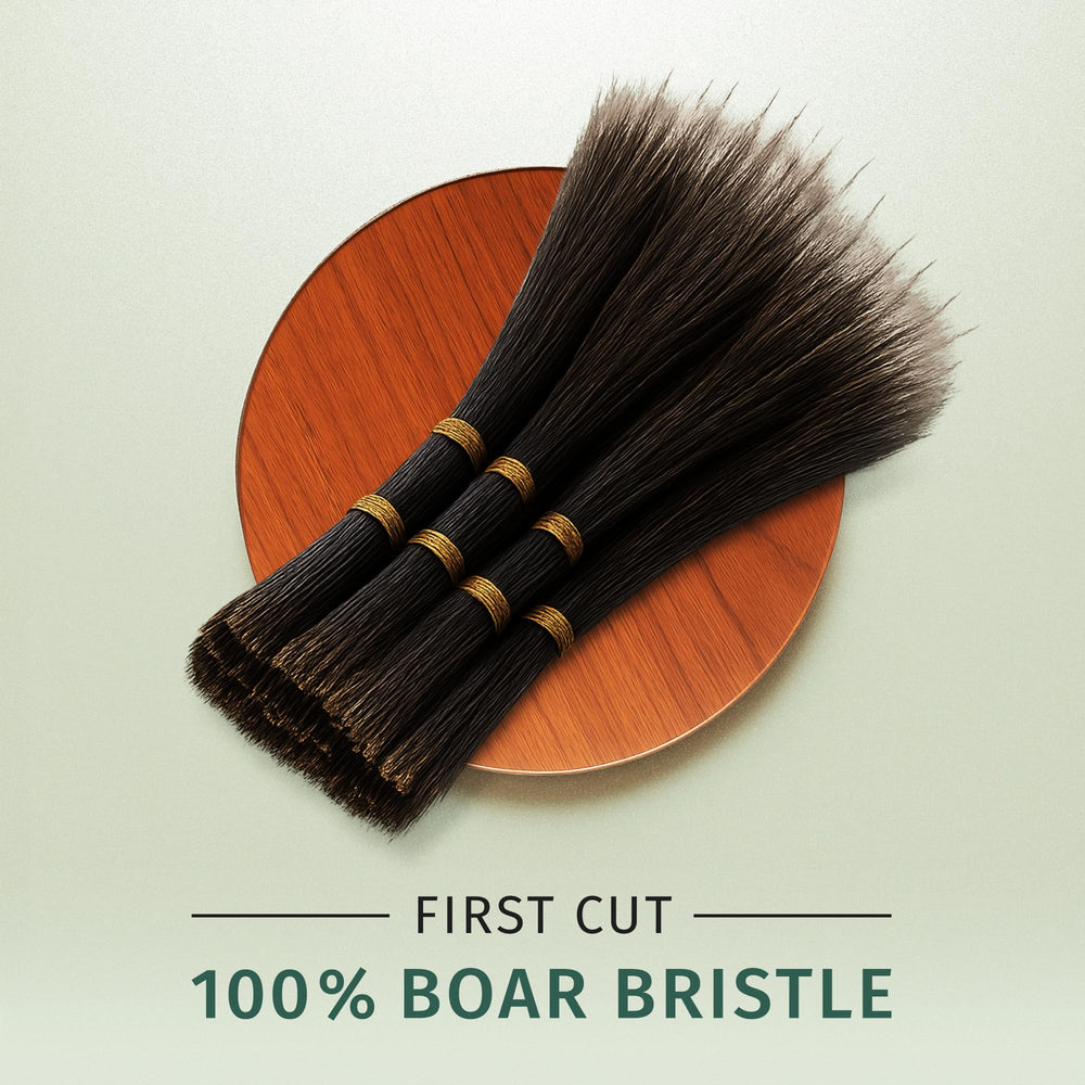 SHASH boar bristle brush detangles hair without pulling.