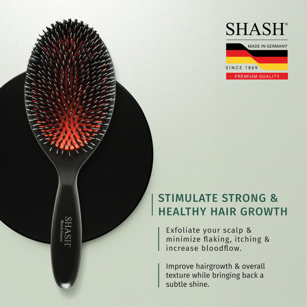 SHASH damp hair brushing with care reduces pulling and breakage