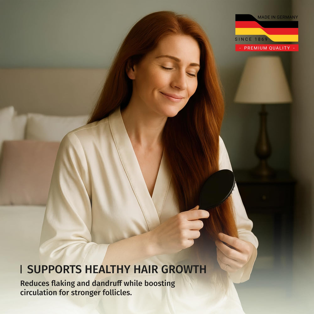 SHASH brush promotes even sebum distribution for smoother hair.