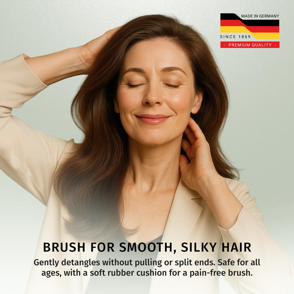 SHASH bristles reduce frizz and improve manageability.