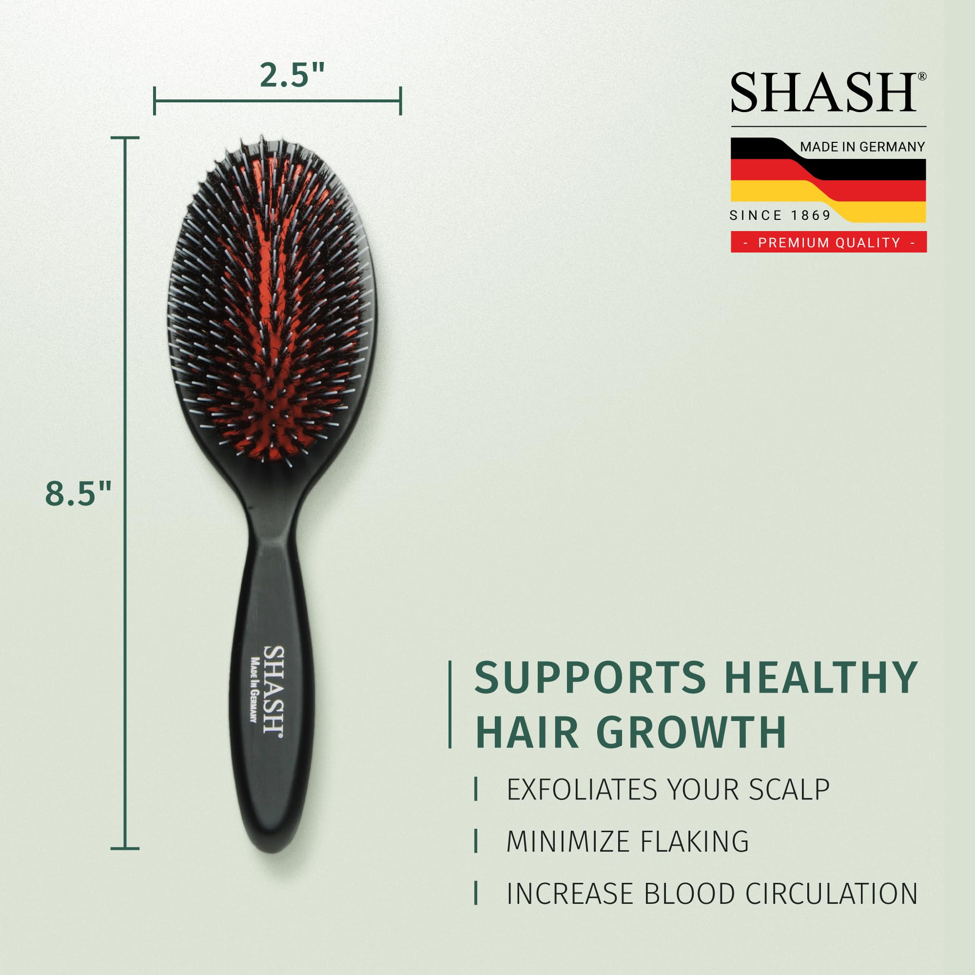 SHASH heat-safe brush suitable for styling with hot tools.