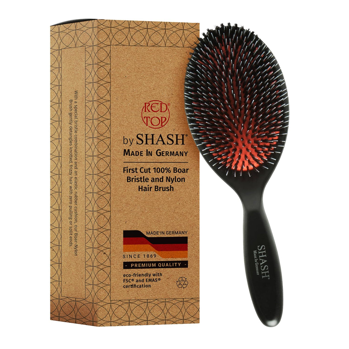SHASH large bristle brush closeup for gentle detangling