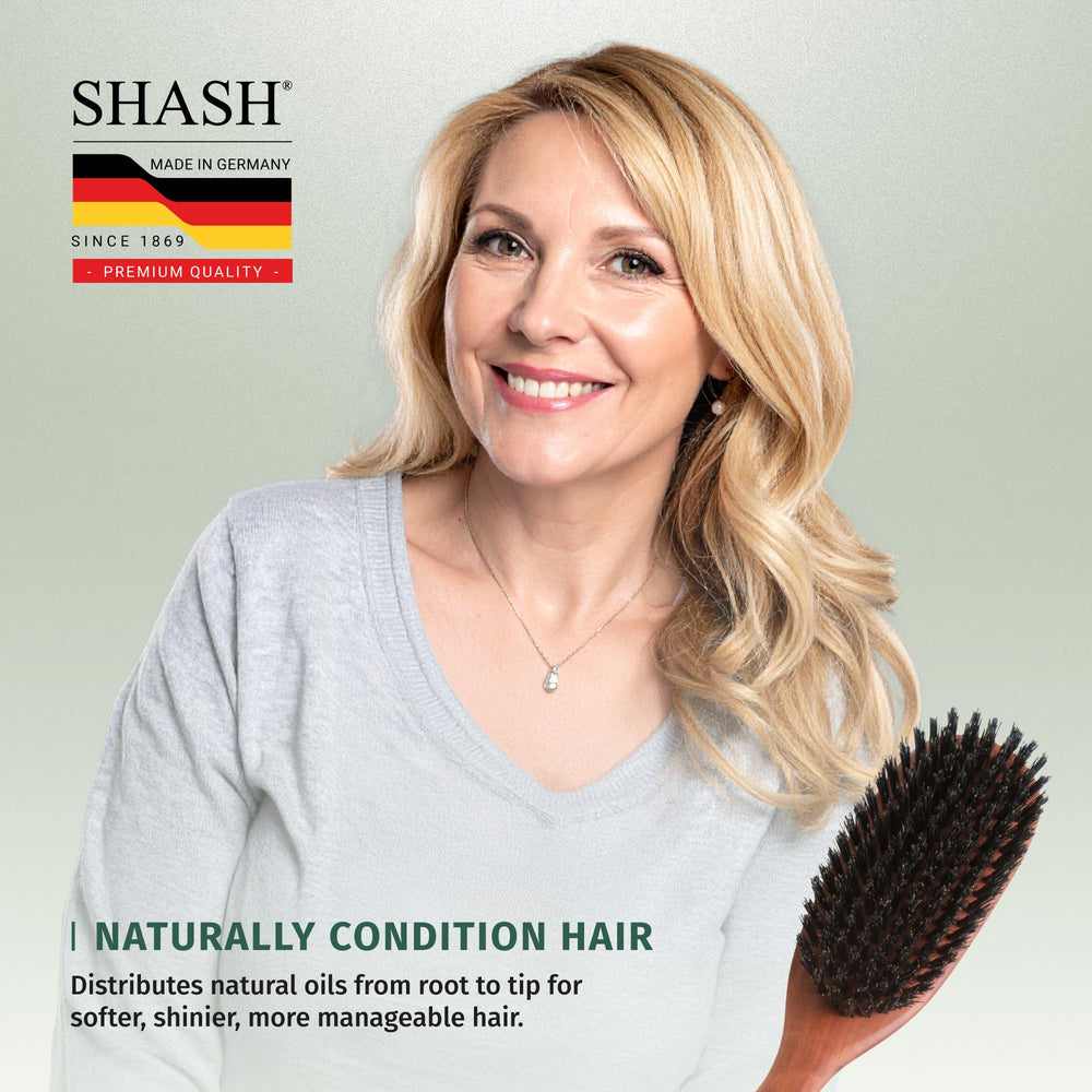SHASH logo on handle, ergonomic grip for comfortable grooming