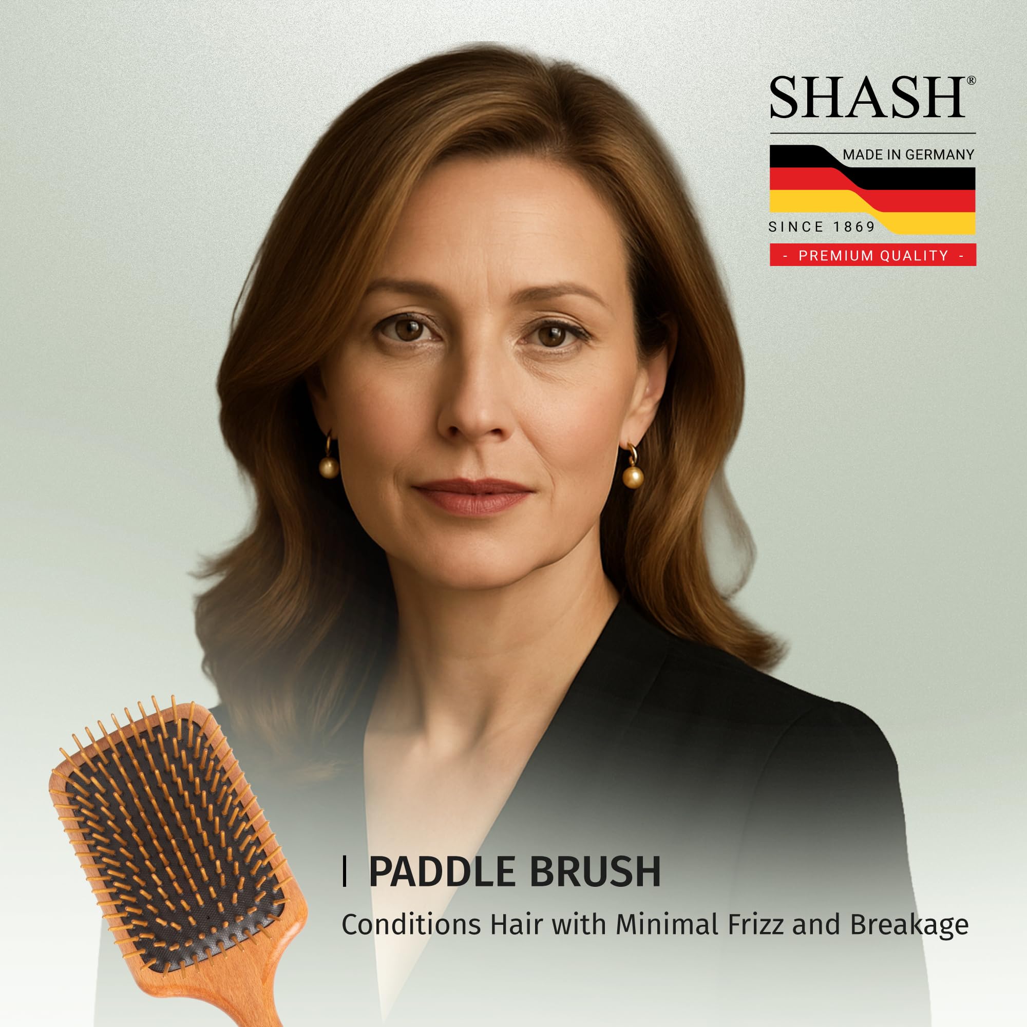 SHASH brush reduces frizz and controls flyaways for polished looks.