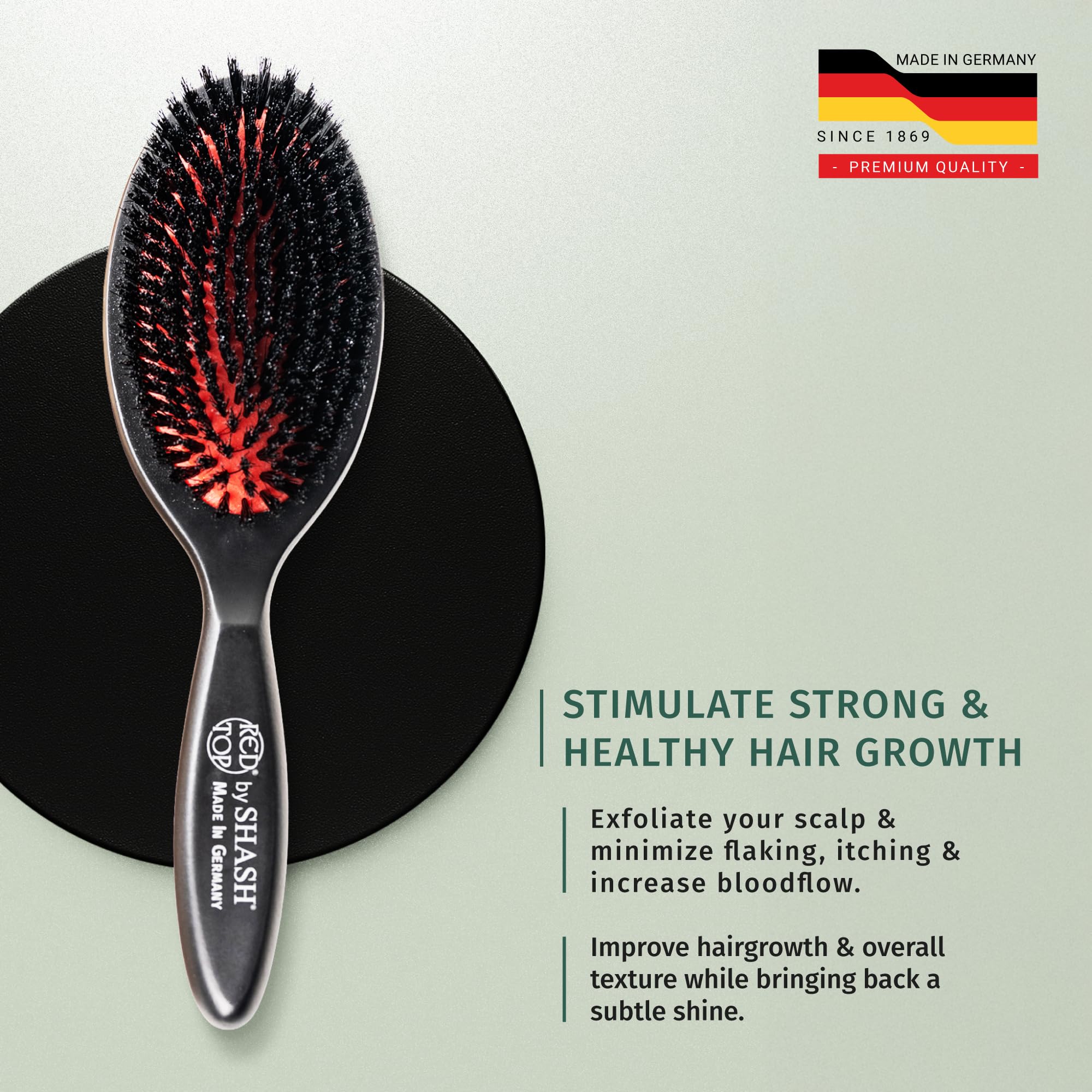 SHASH german-made brush uses premium materials for lasting quality.
