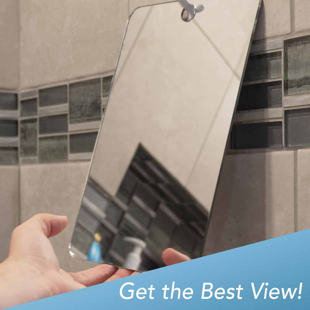 Travel-ready, shatterproof Shave Well XL mirror for grooming on the go.