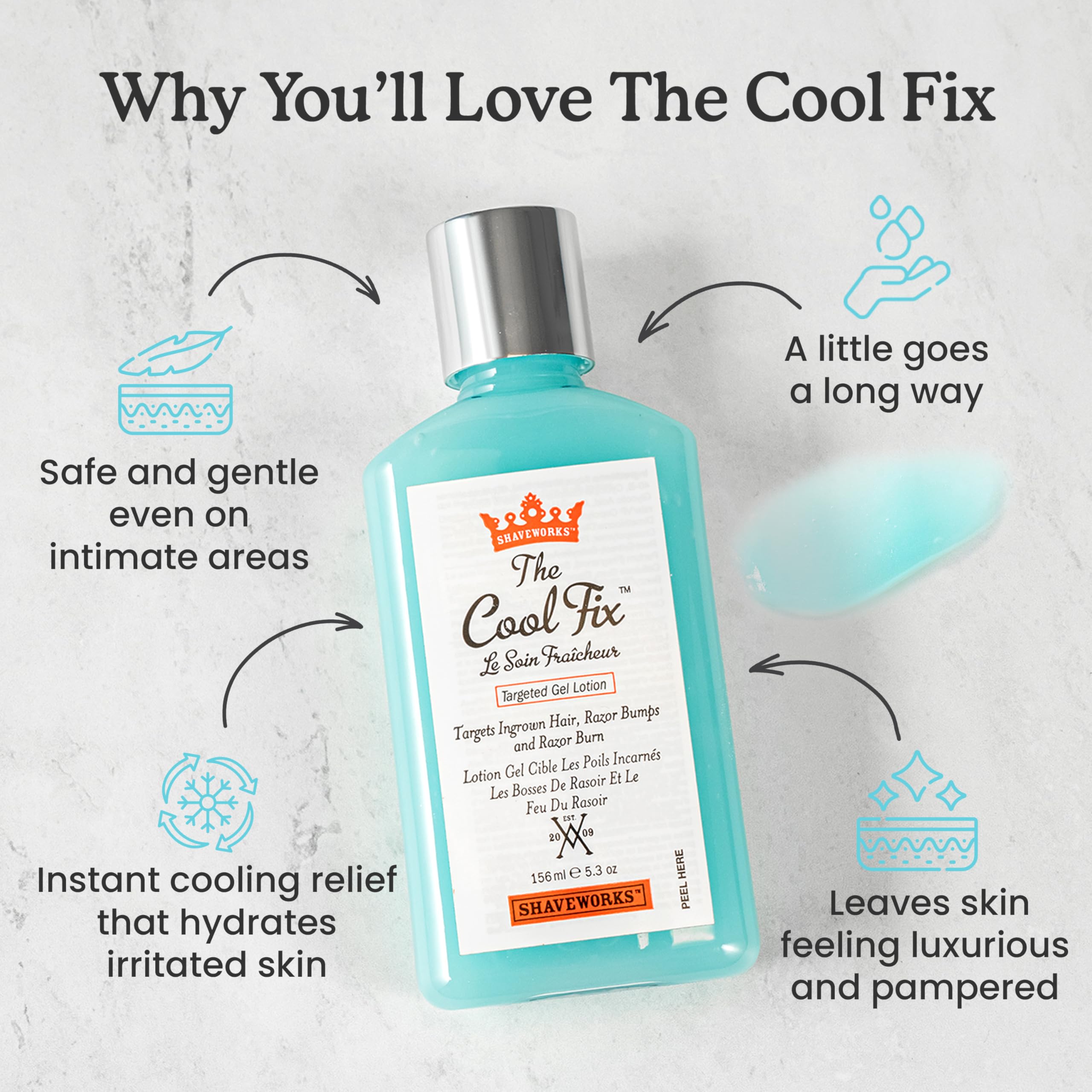 Applying Shaveworks Cool Fix to bikini area after shaving for soothing relief