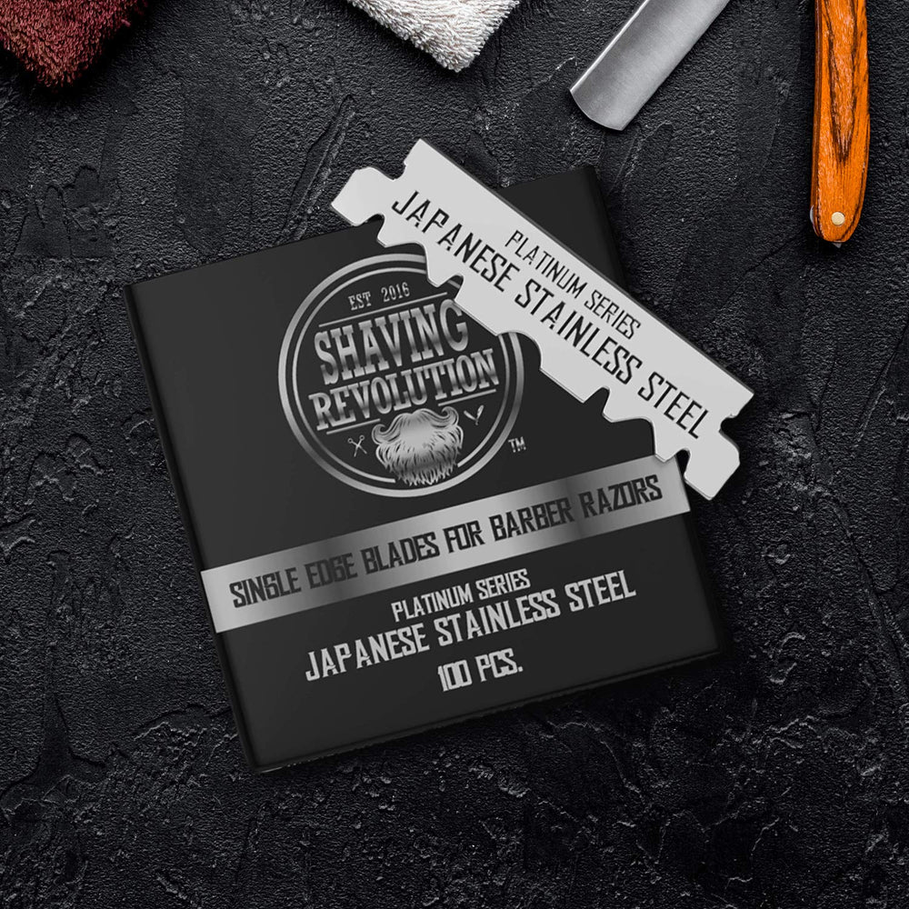 SHAVING REVOLUTION razor blades feature platinum coating for long-lasting durability