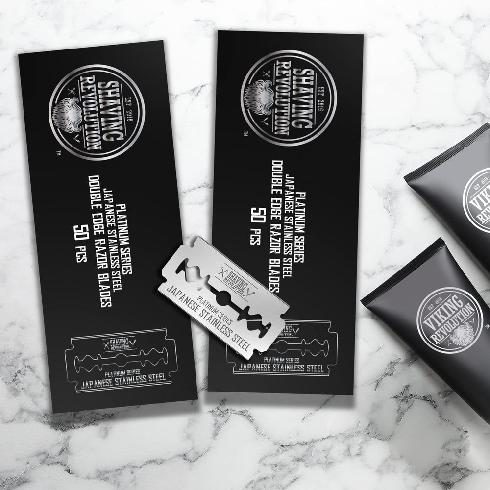 SHAVING REVOLUTION box showcases premium grooming brand.