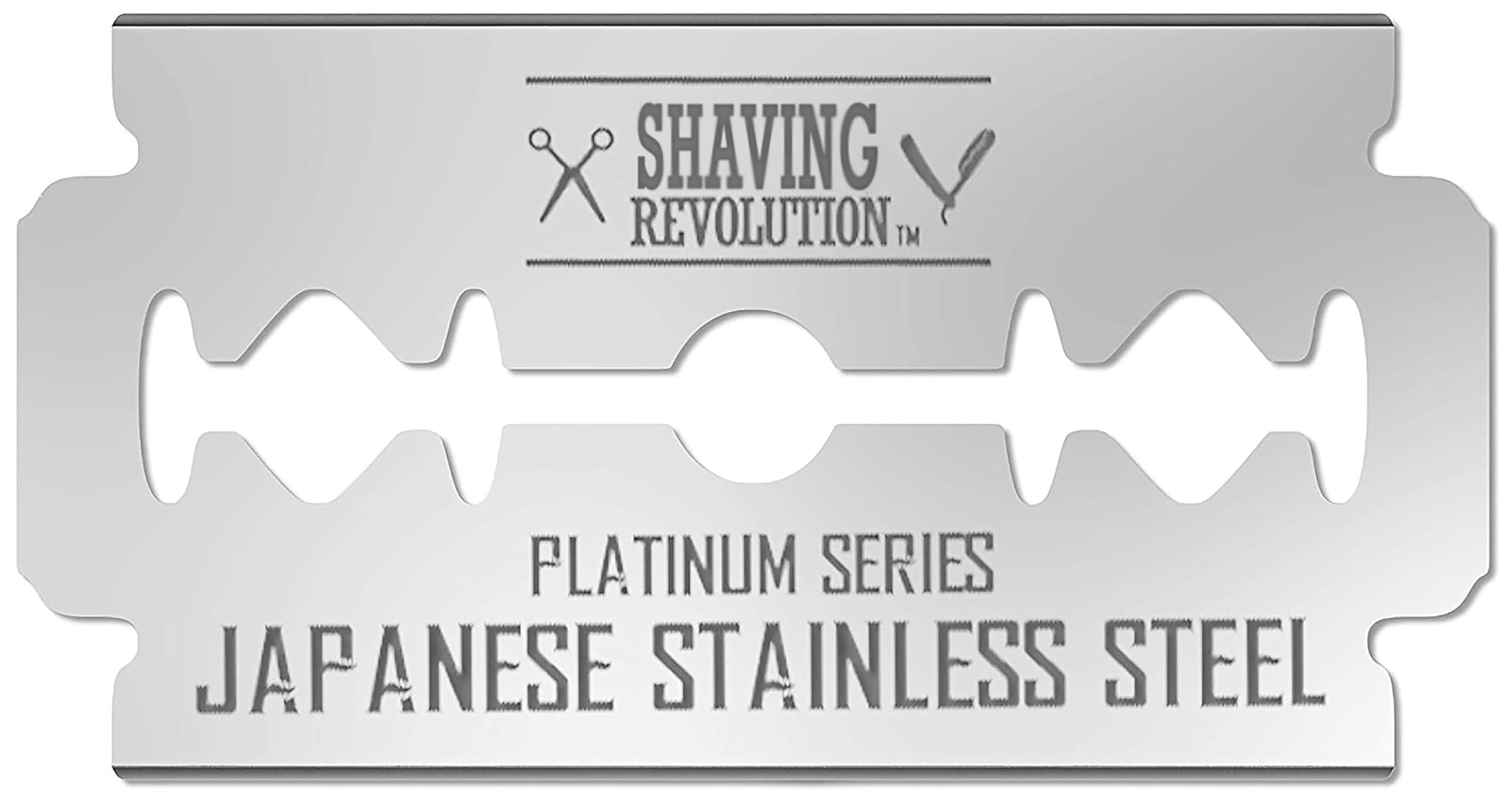 SHAVING REVOLUTION double-edge blades in a pack for a precise, clean shave.
