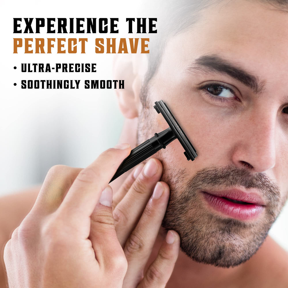 SHAVING REVOLUTION product packaging highlights safety and quality.