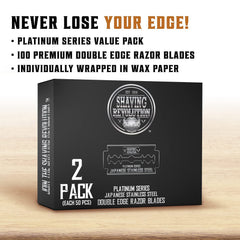 SHAVING REVOLUTION platinum Japanese stainless steel blades offer durability and a smooth cut.