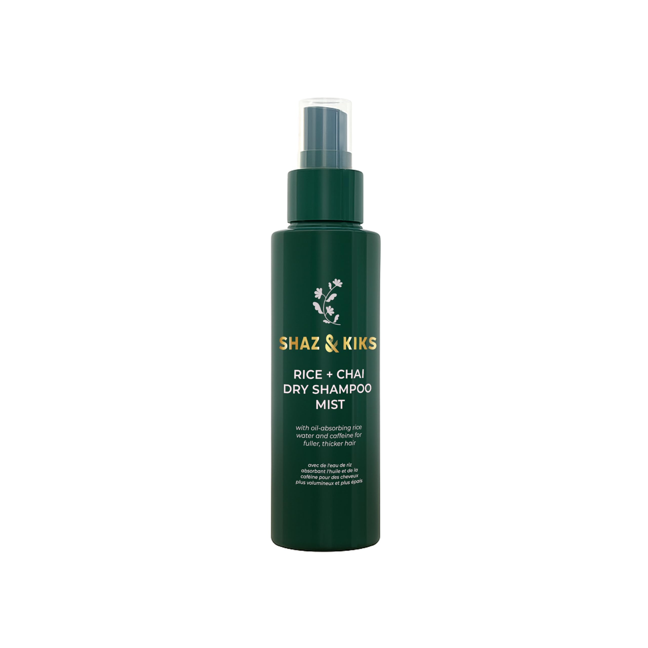 SHAZ & KIKS anti-dry shampoo mist bottle for quick scalp refresh and root lift.