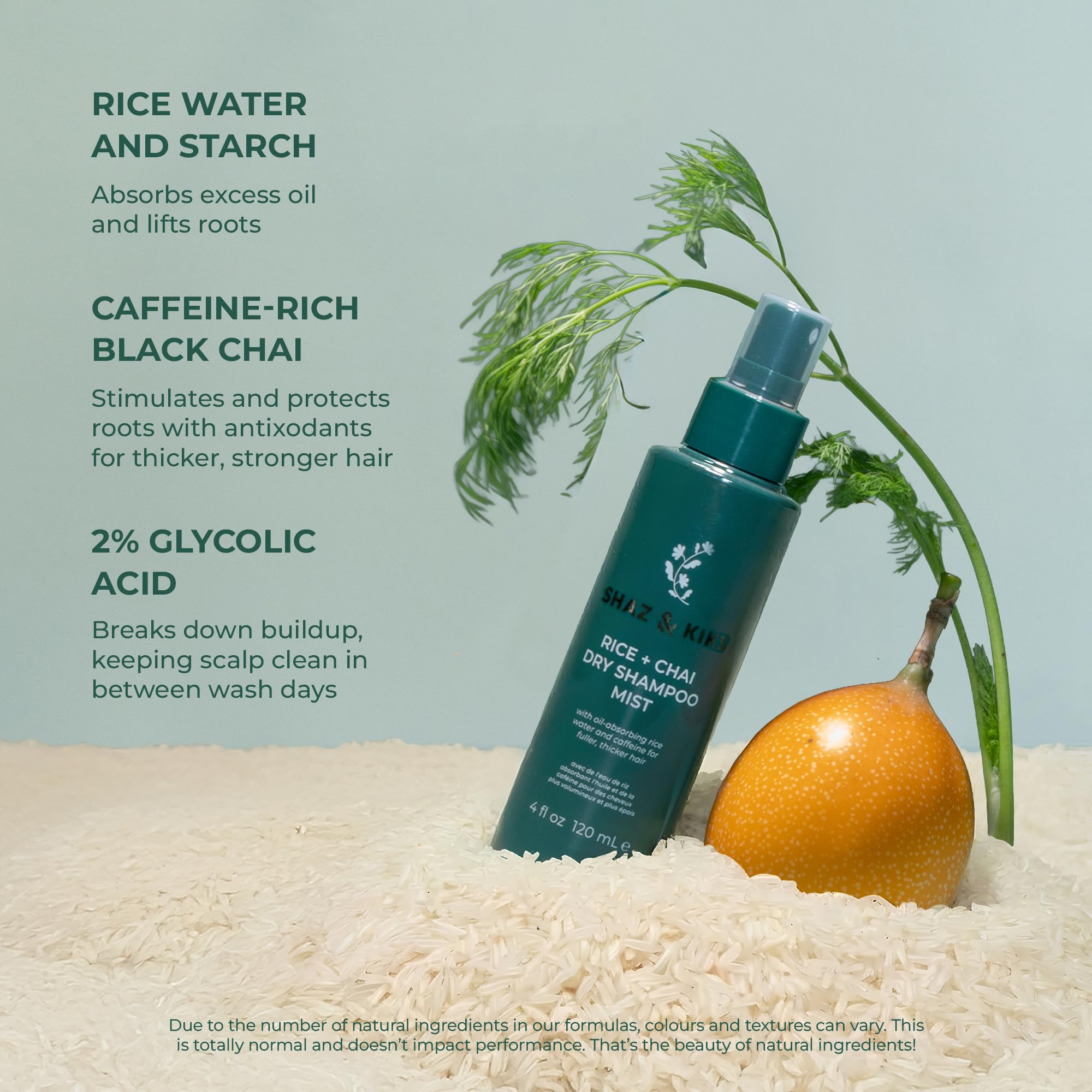 SHAZ & KIKS oil-absorption action helps control shine between washes.