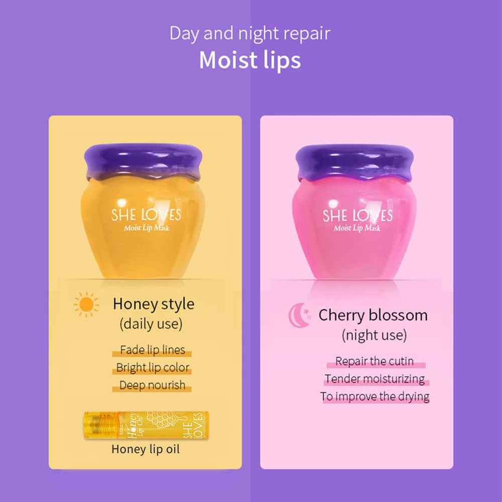 SHE LOVES Color box packaging makes a gift-ready lip care set.