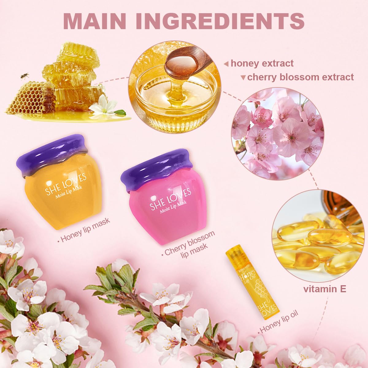 SHE LOVES Honey Lip Oil bottle offering day-long nourishment.