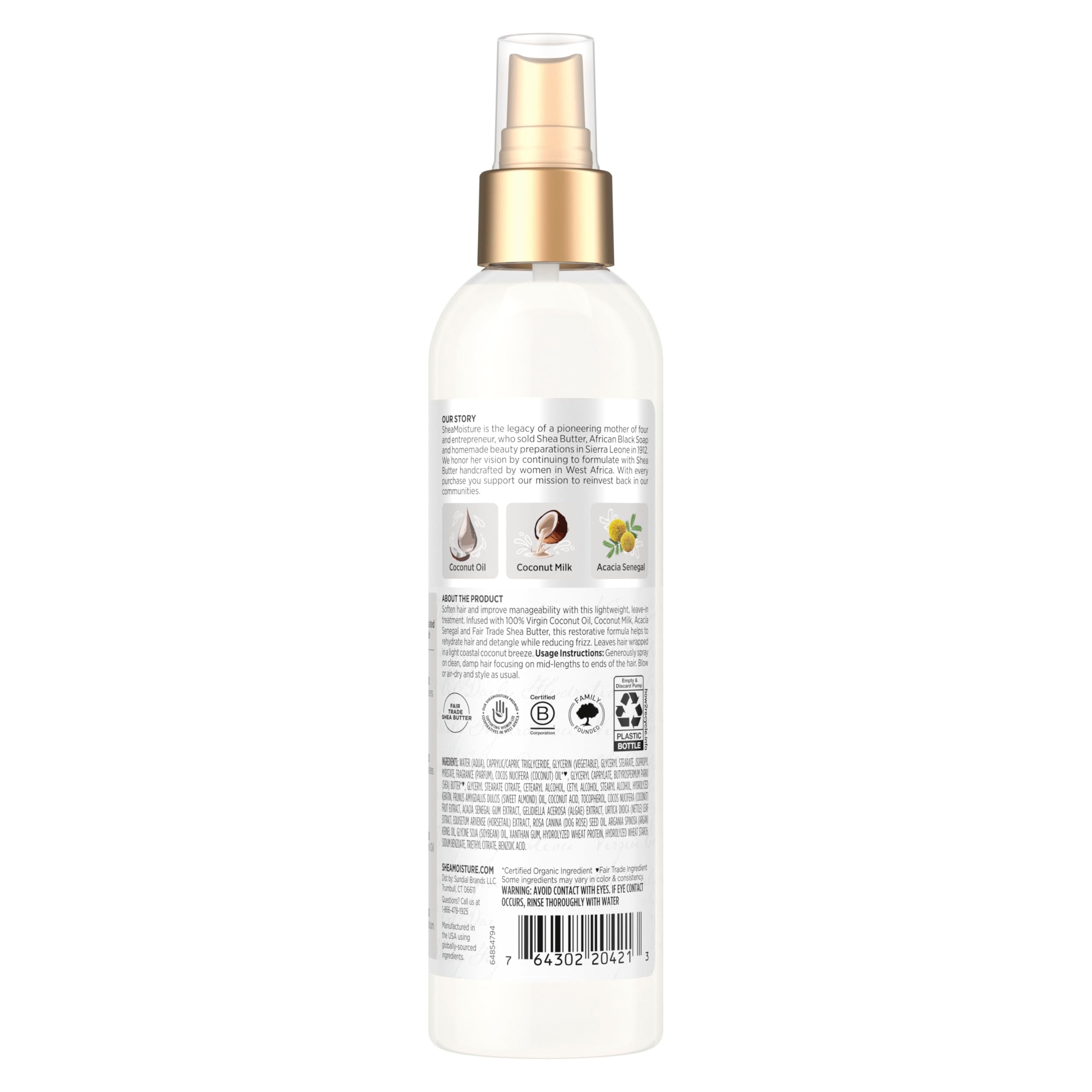  Cabello desenredado y control del frizz con SheaMoisture Leave-In.