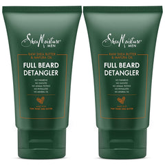 Sheamoisture Men beard detangler bottle closeup shows hydration from maracuja oil for smoother beard