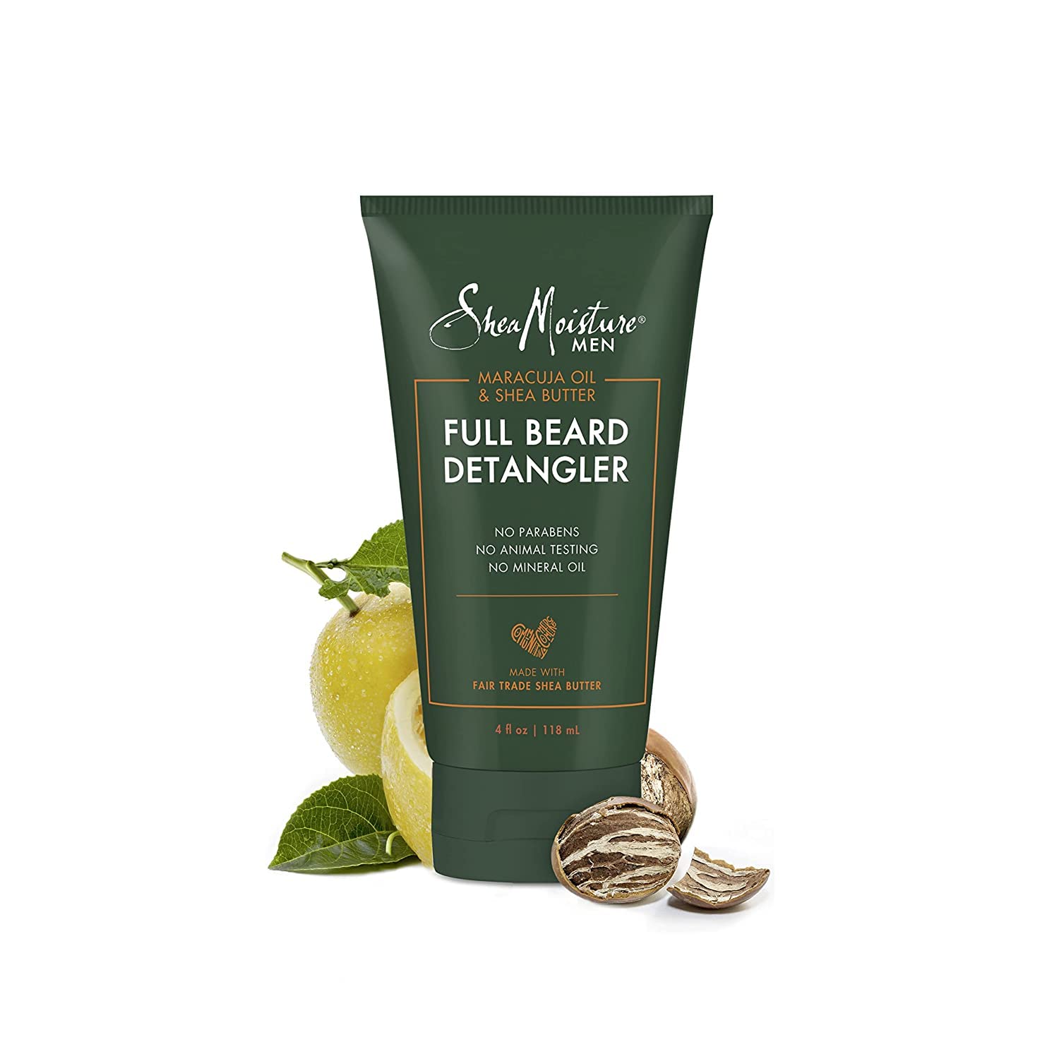 Ingredient blend graphic emphasizing maracuja oil and shea butter in detangler