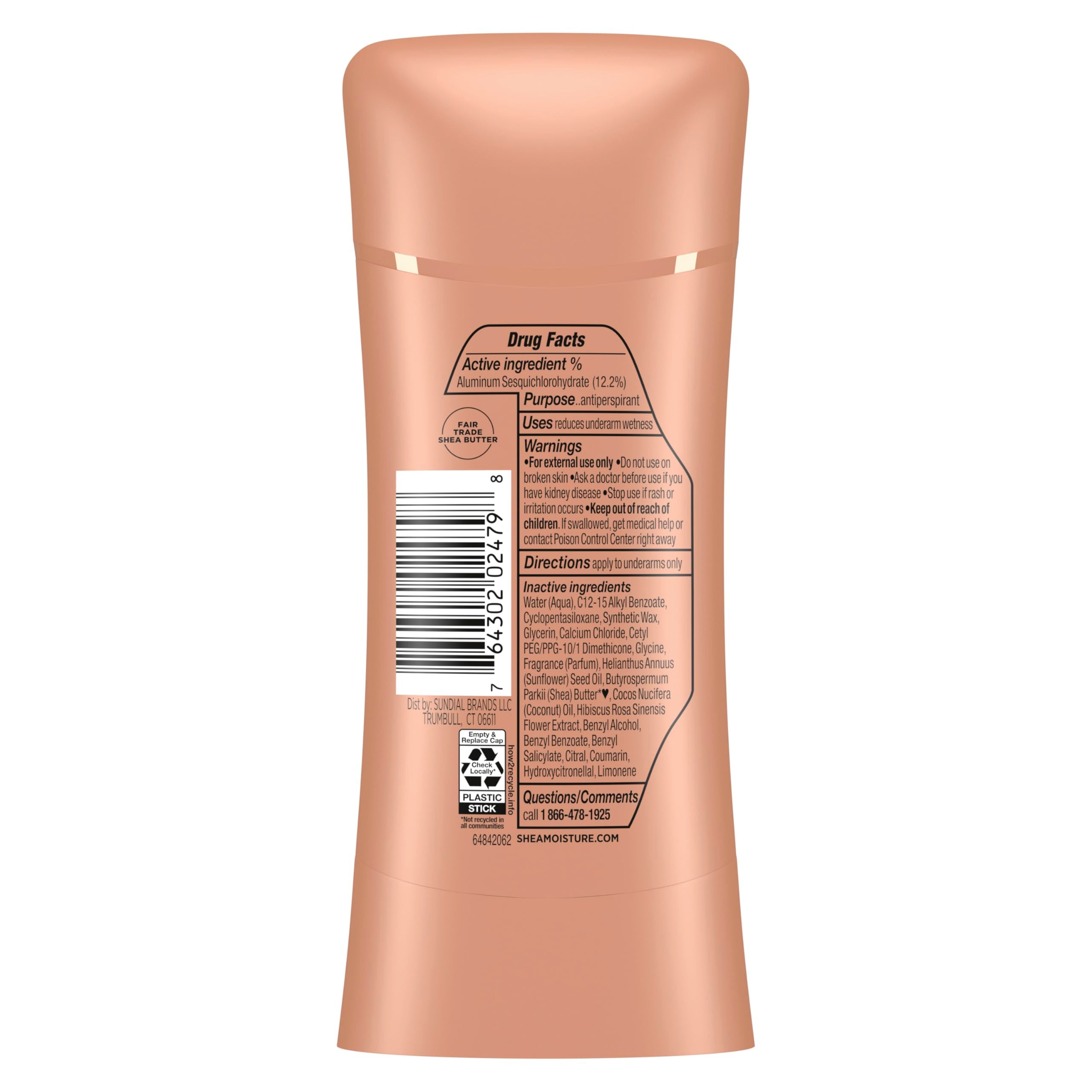 Sheamoisture 48-hour protection deodorant stick for all-day odor control.
