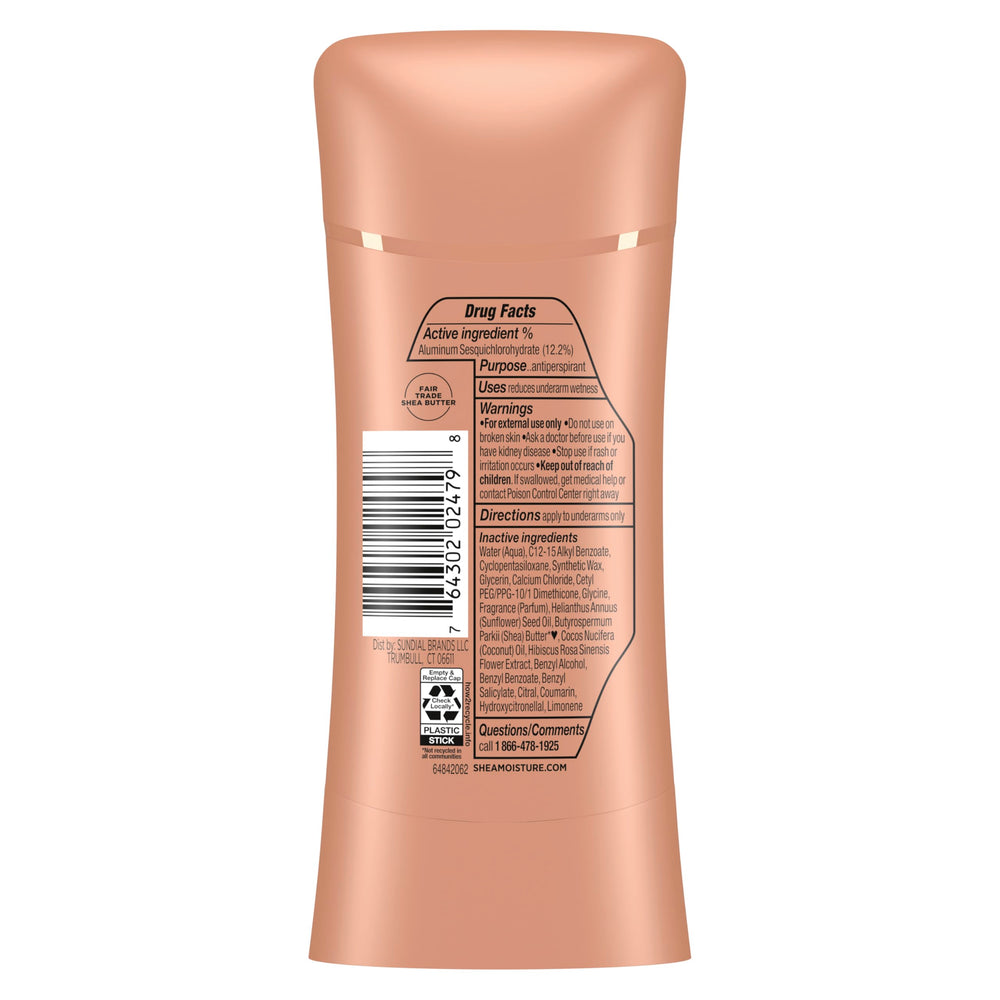 Sheamoisture 48-hour protection deodorant stick for all-day odor control.