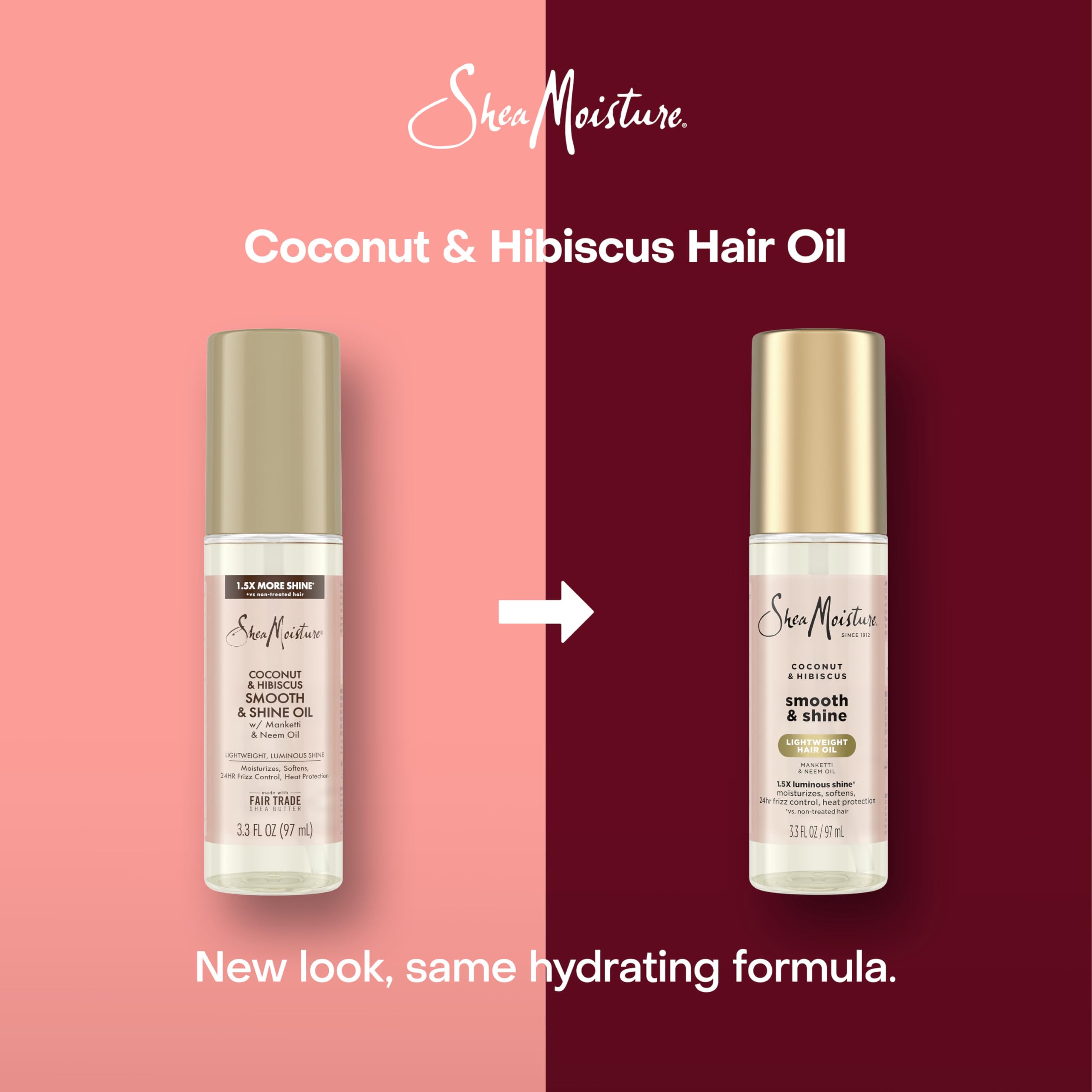 SheaMoisture Aceite Coco Hibisco, desenredo sedoso para mechones largos.