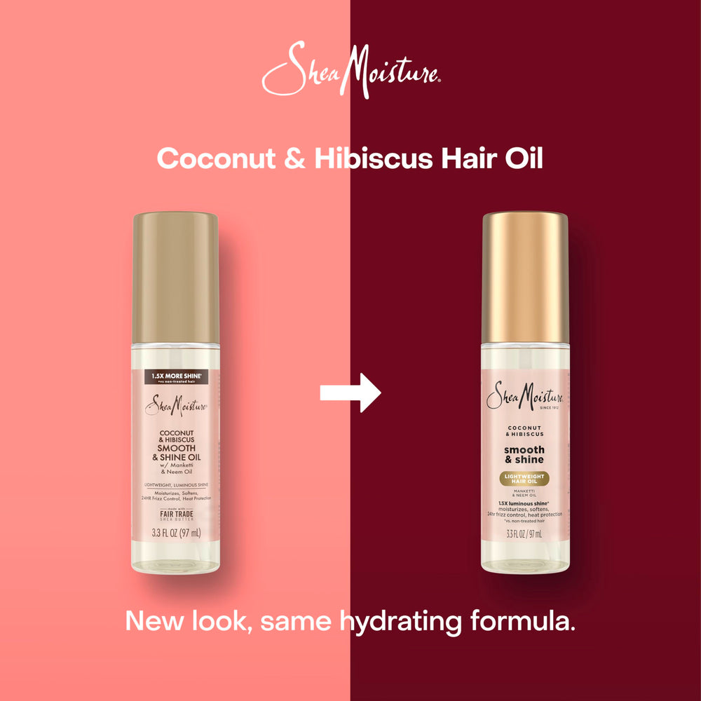 SheaMoisture Aceite Coco Hibisco, desenredo sedoso para mechones largos.