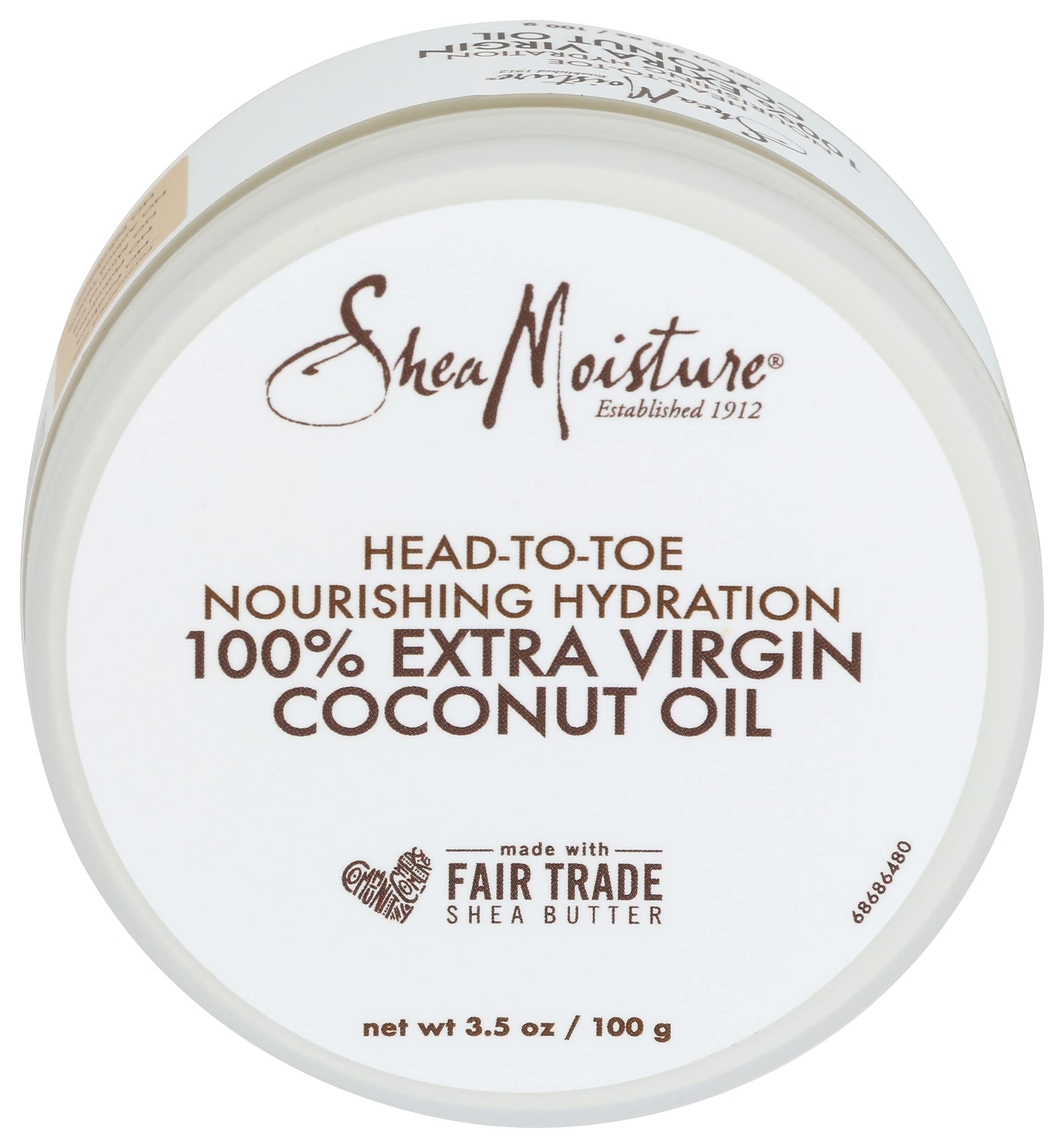 SheaMoisture Aceite de coco virgen 3.2 oz en botella para uso diario en piel y cabello.
