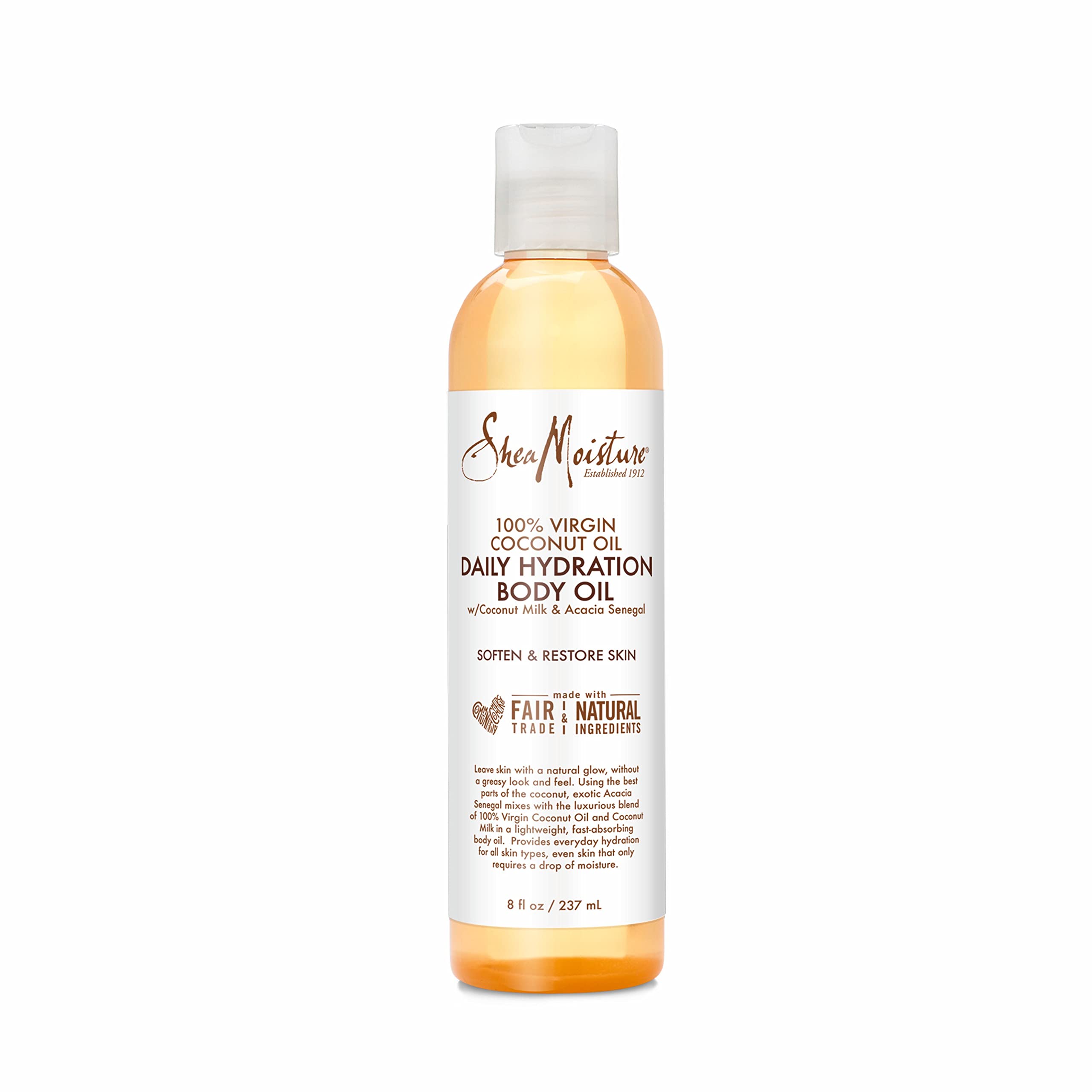 Aceite Coco Virgen de SheaMoisture: botella para hidratación diaria y piel suave.