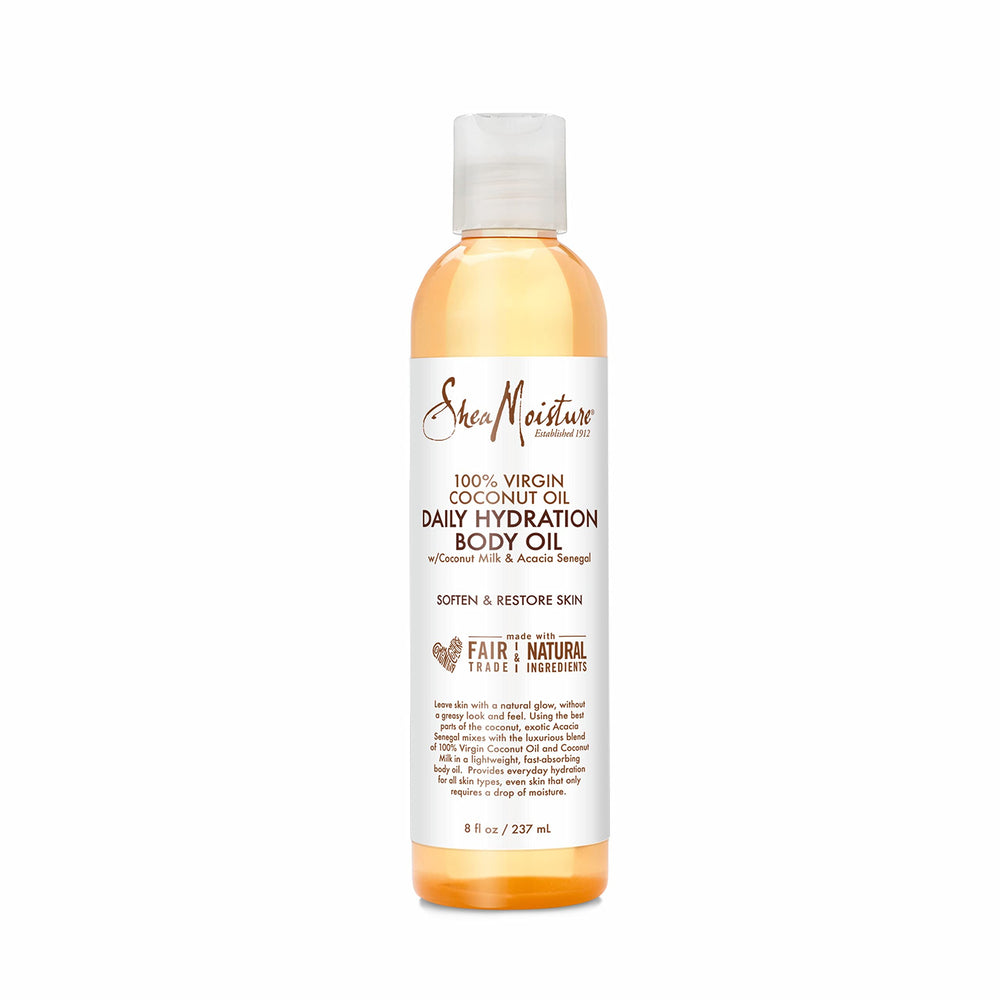 Aceite Coco Virgen de SheaMoisture: botella para hidratación diaria y piel suave.